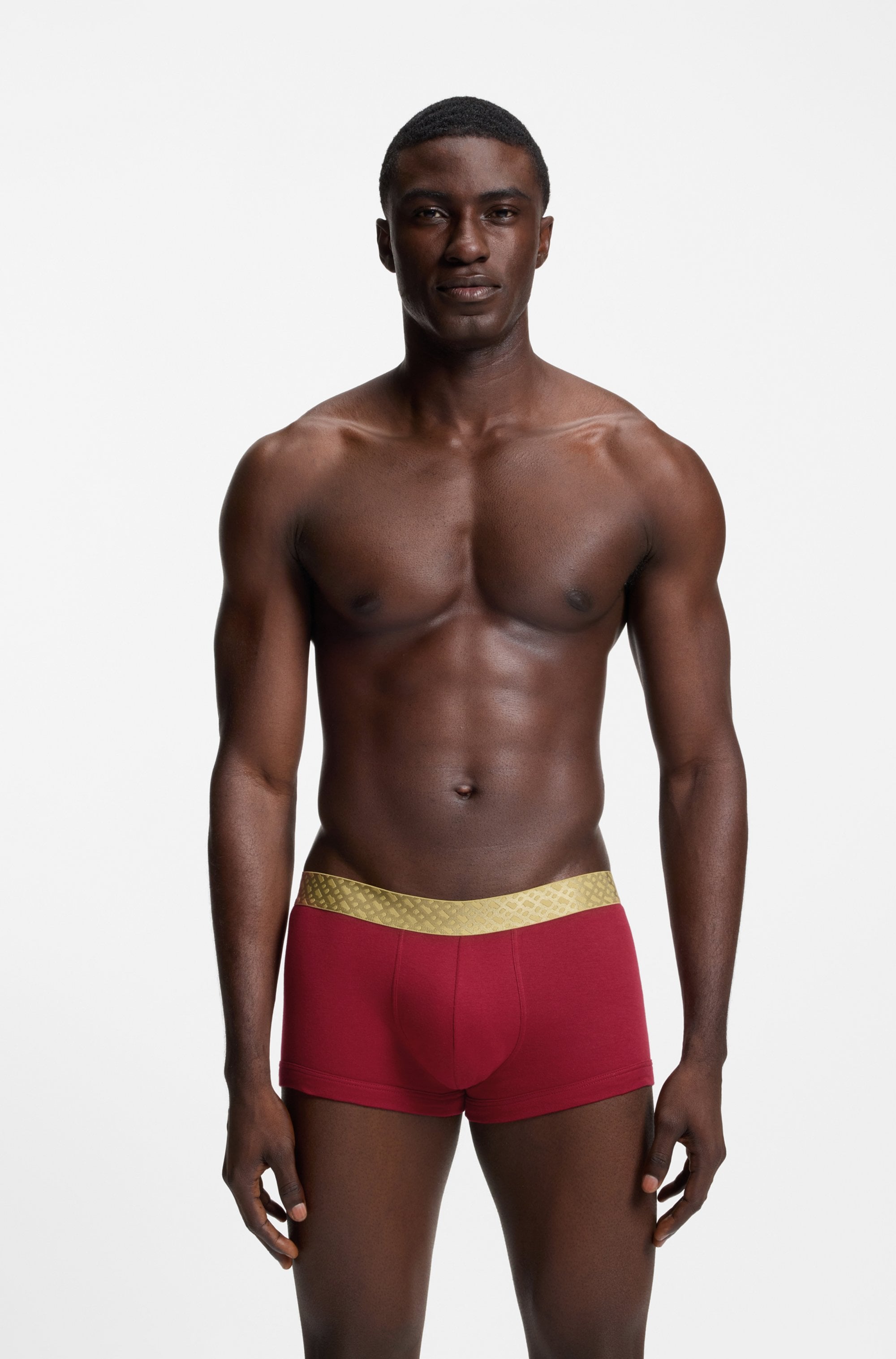 BOSS Trunk »2P Gold Mono« Neuheit, aus gerippter Baumwolle, enganliegend, kurzes Bein