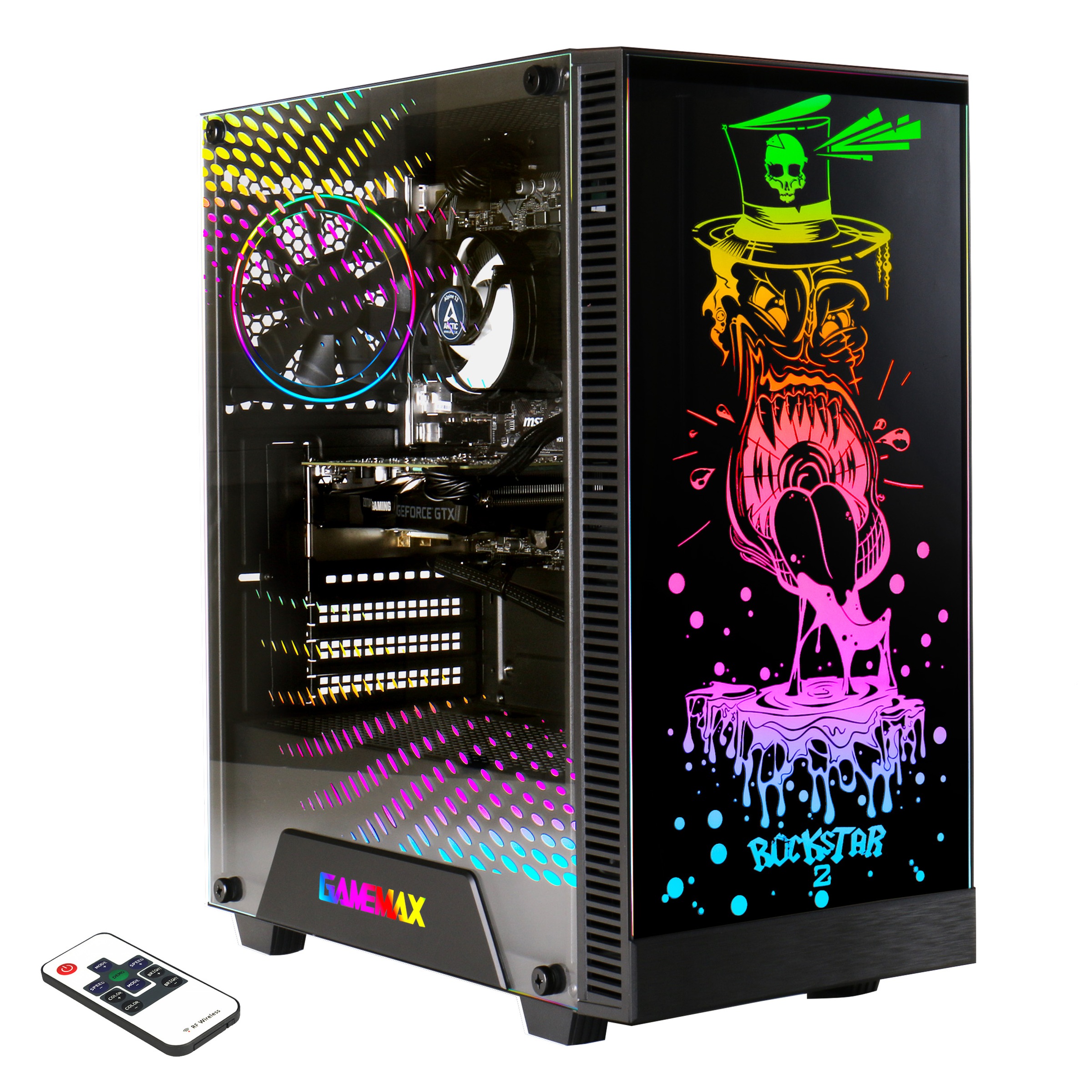 GAMEMAX PC-Komplettsystem »MegaDeal Gaming-PC-Set Rockstar«, Windows 11 + MSI G32C4 E2 Monitor Curved 80cm (32") + Maus & Tastatur