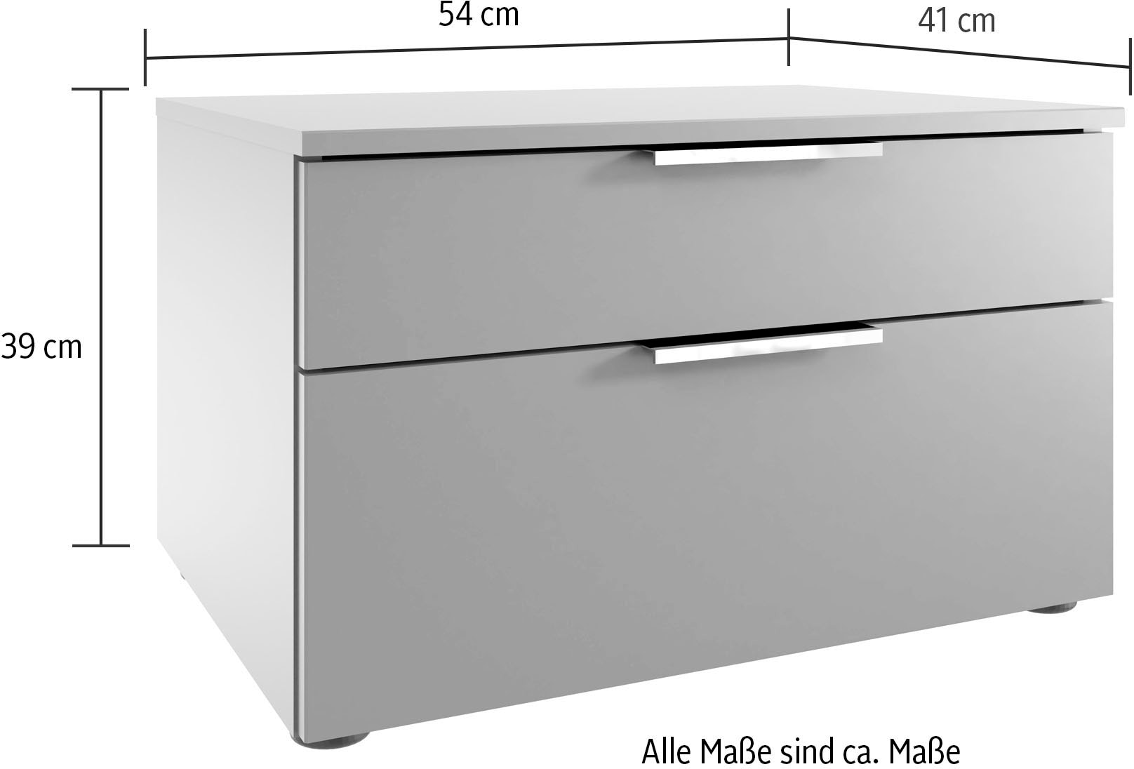 Wimex Nachtkommode »Level by fresh to go« 2 Schubladen mit soft-close Funktion, 54cm breit, 39cm hoch