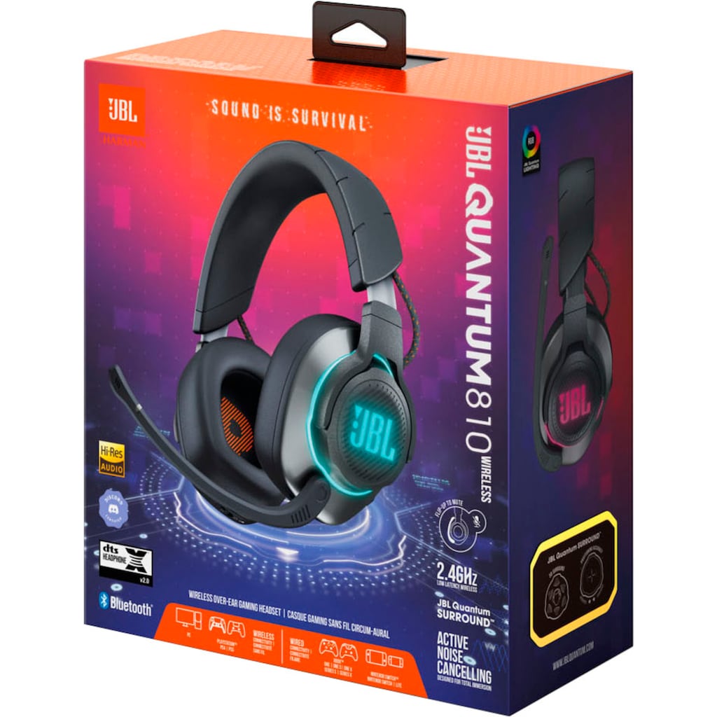 JBL Gaming-Headset »Quantum 810«, Bluetooth-WLAN (WiFi), Active Noise Cancelling (ANC)-Geräuschisolierung