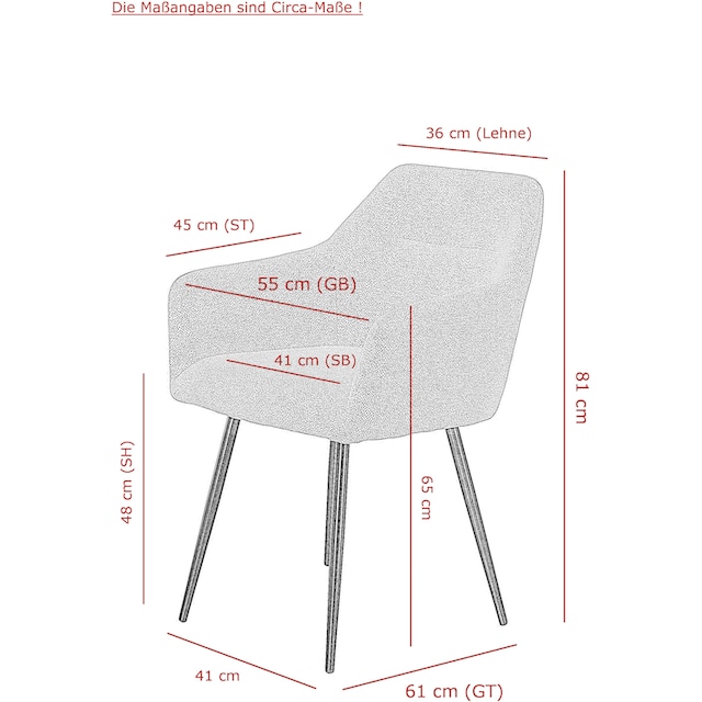 HELA 4-Fußstuhl »Kira«, (Set), 2 St., Webstoff Bouclé, mit modernem Bouclé  Bezug online bestellen | 4-Fuß-Stühle