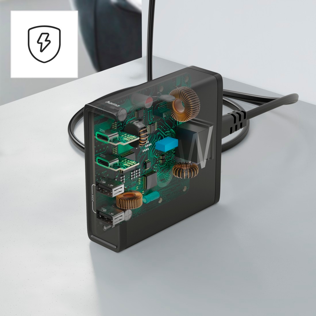 Hama USB-Ladegerät »4fach USB-Ladestation 60 Watt Ladegerät, 2x USB-C PD, 2x USB Multiport«