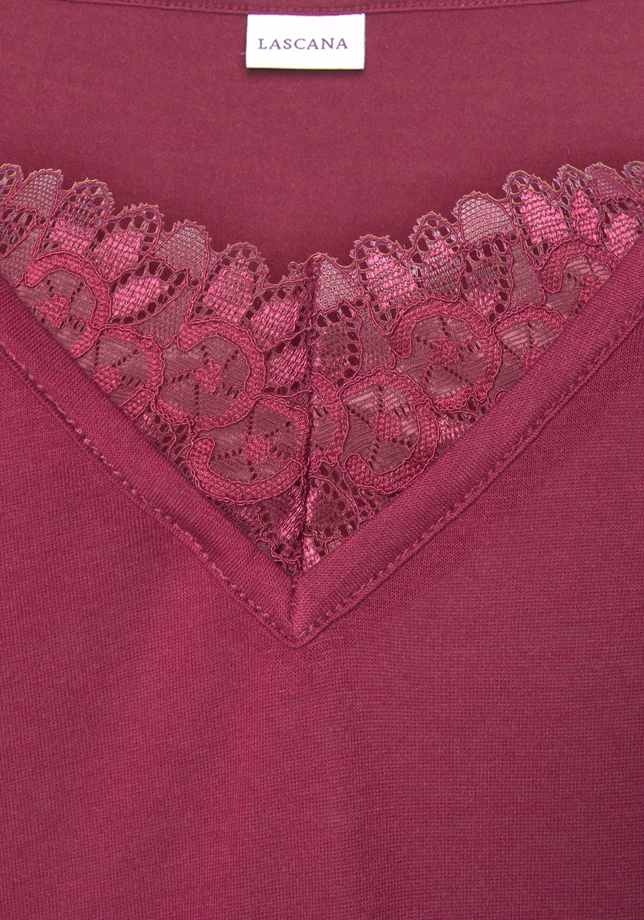 LASCANA Nachthemd, mit Spitzendetail und halblangen Ärmeln online kaufen