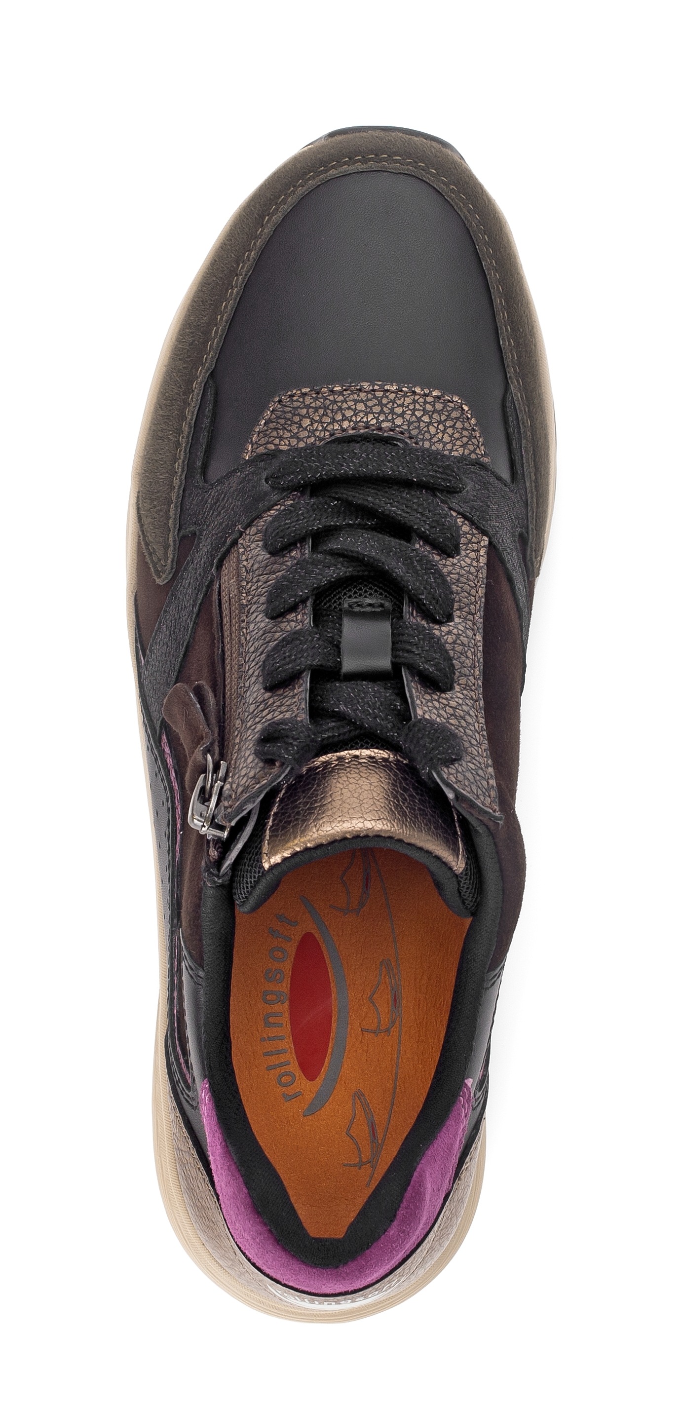 rollingsoft Keilsneaker  , Schnürer, Halbschuh, Freizeitschuh mit zusätzlichem Reißverschluss