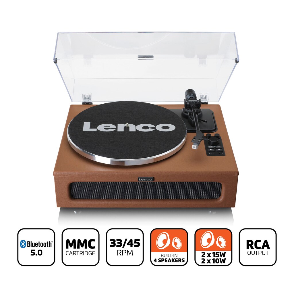 Lenco Plattenspieler »LS-430 Plattenspieler mit 4 Lautsprechern«