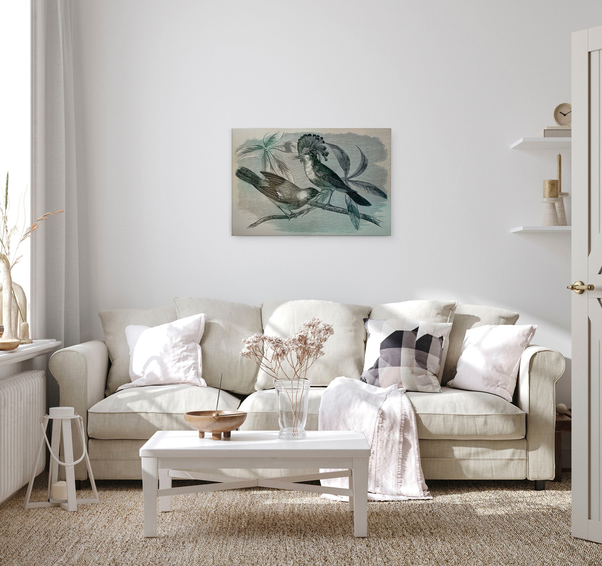 A.S. Création Leinwandbild »vintage birds«, Kunst-Gemälde-Kinder, (1 St.), Vogel Keilrahmen Bild Leinwand-Bild Wohnzimmer modern Wandbild Kinder
