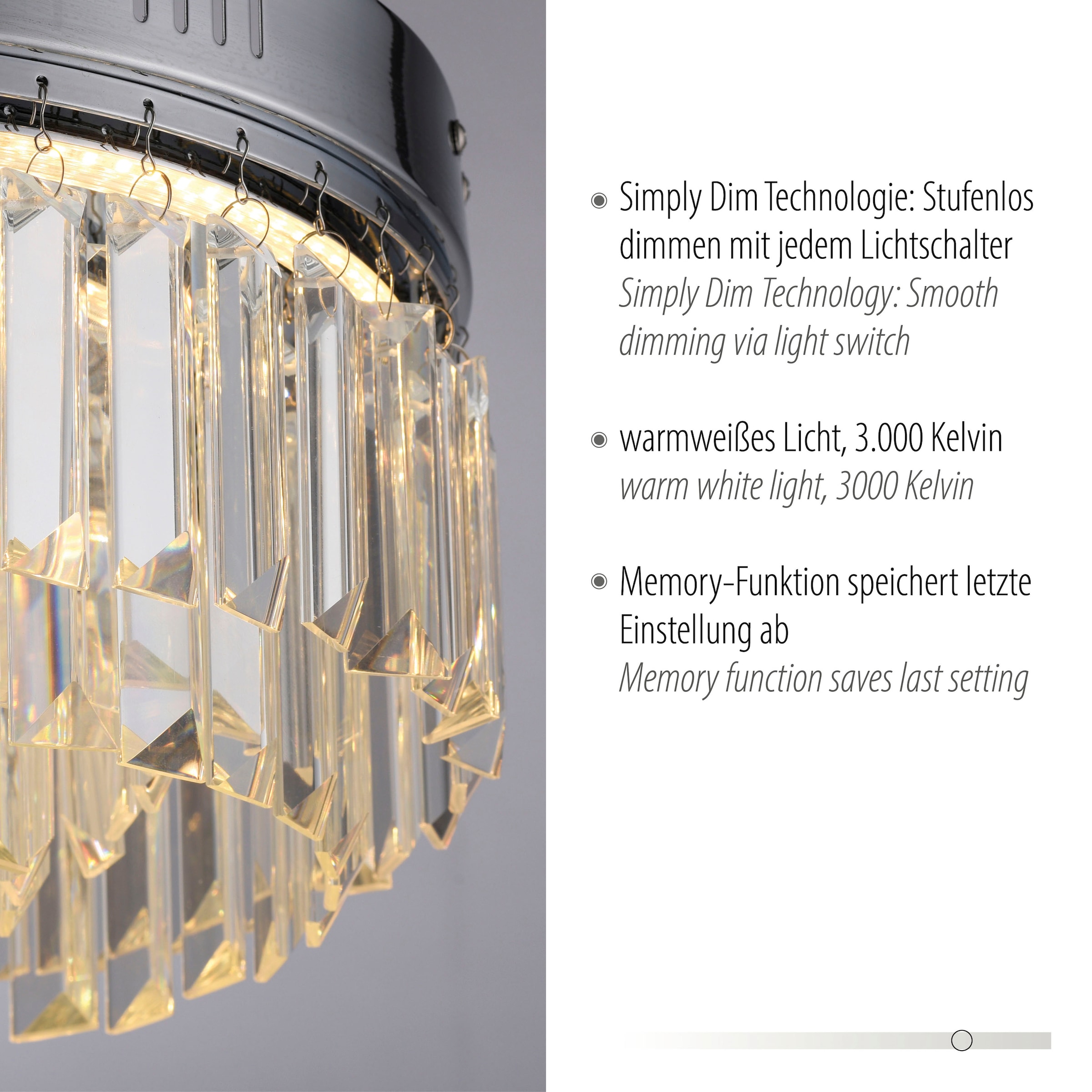 Paul Neuhaus LED Deckenleuchte »KRISTA«, 1 flammig, Leuchtmittel LED-Board | LED fest integriert