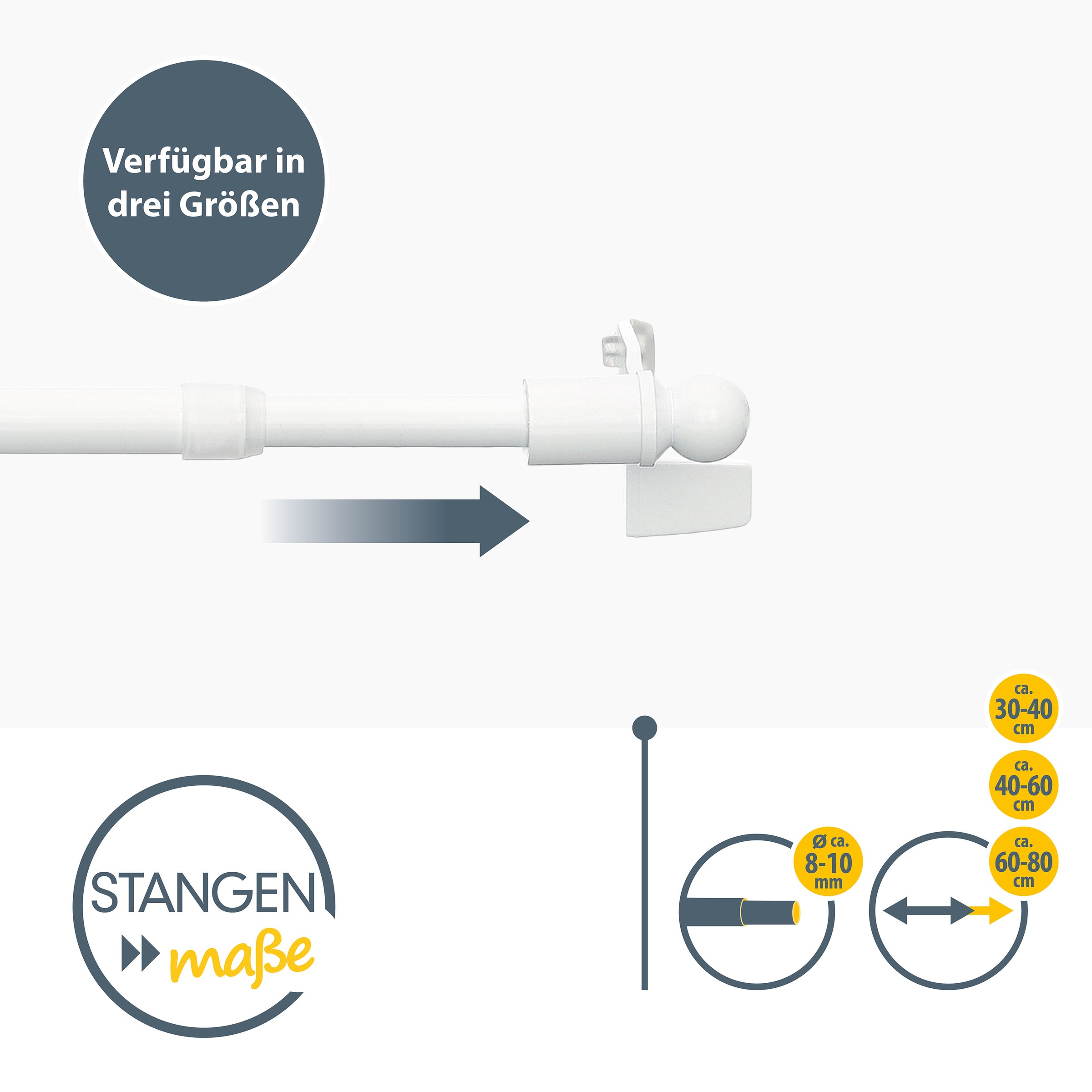 Good Life Scheibenstange »FINA«, 1 läufig-läufig, ausdrehbar, Klemmfix - ohne bohren, ausziehbar