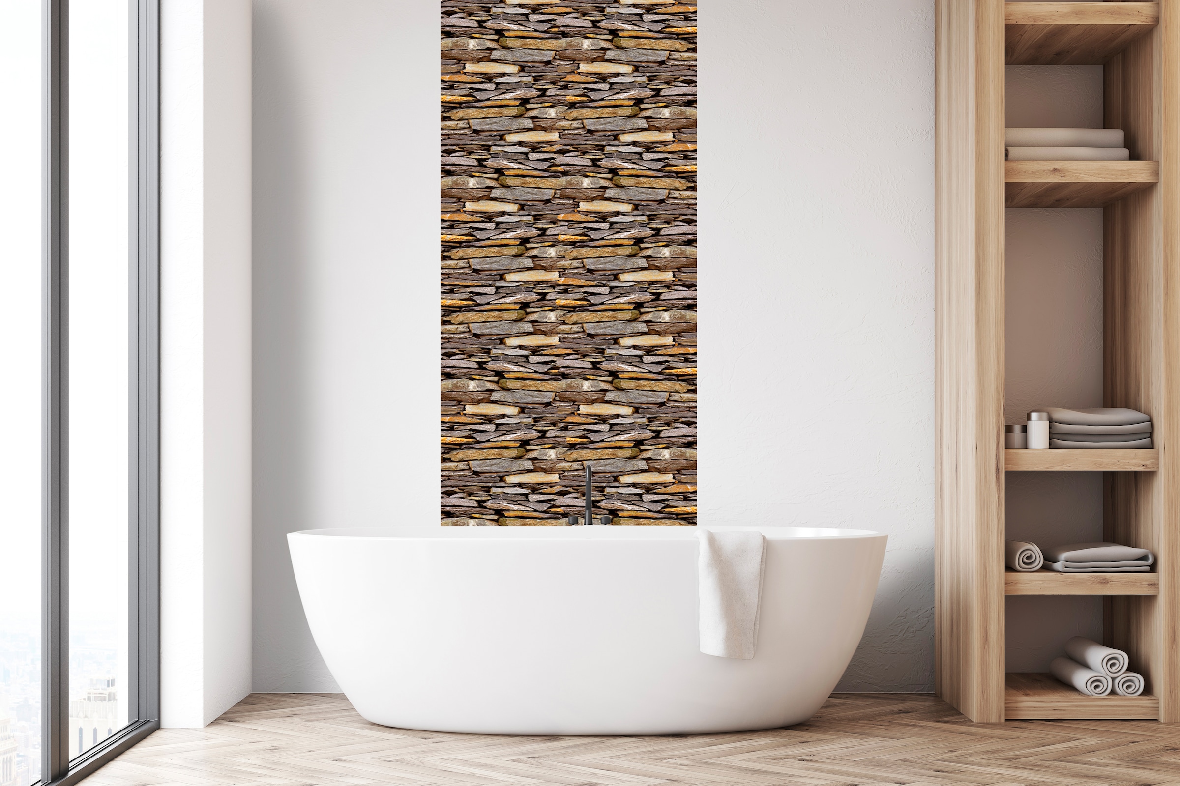 queence Vinyltapete »Fatjona«, Steinoptik, 90x250cm, selbstklebend, kinderleichte Anbringung, Sticker