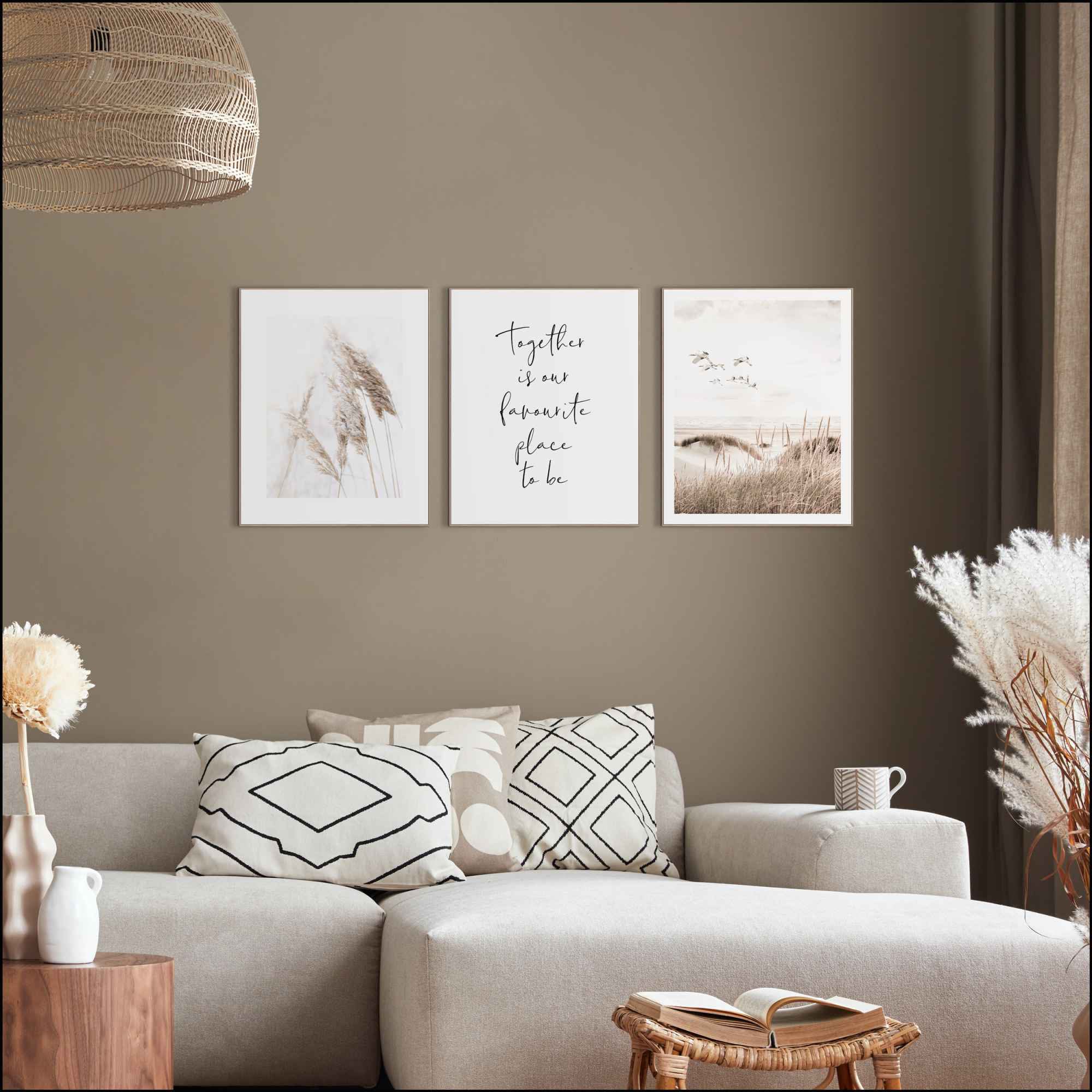 Reinders! Wandbild »Zusammen Kraniche - Strand - Dünen - Natur - Liebe« 3 S günstig online kaufen