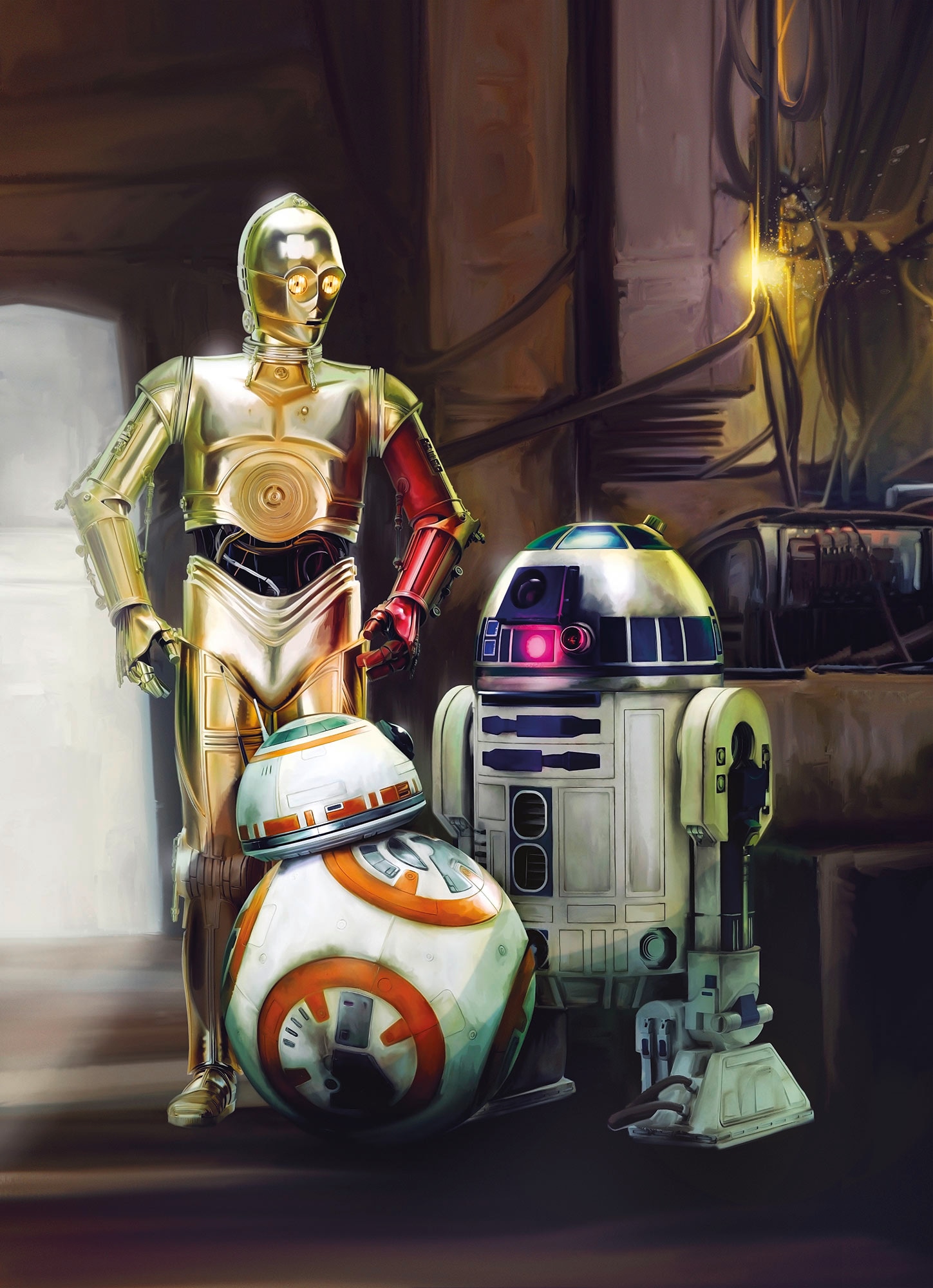 Komar Fototapete »STAR WARS Three Droids - Größe 184 x 254 cm«, bedruckt, W günstig online kaufen