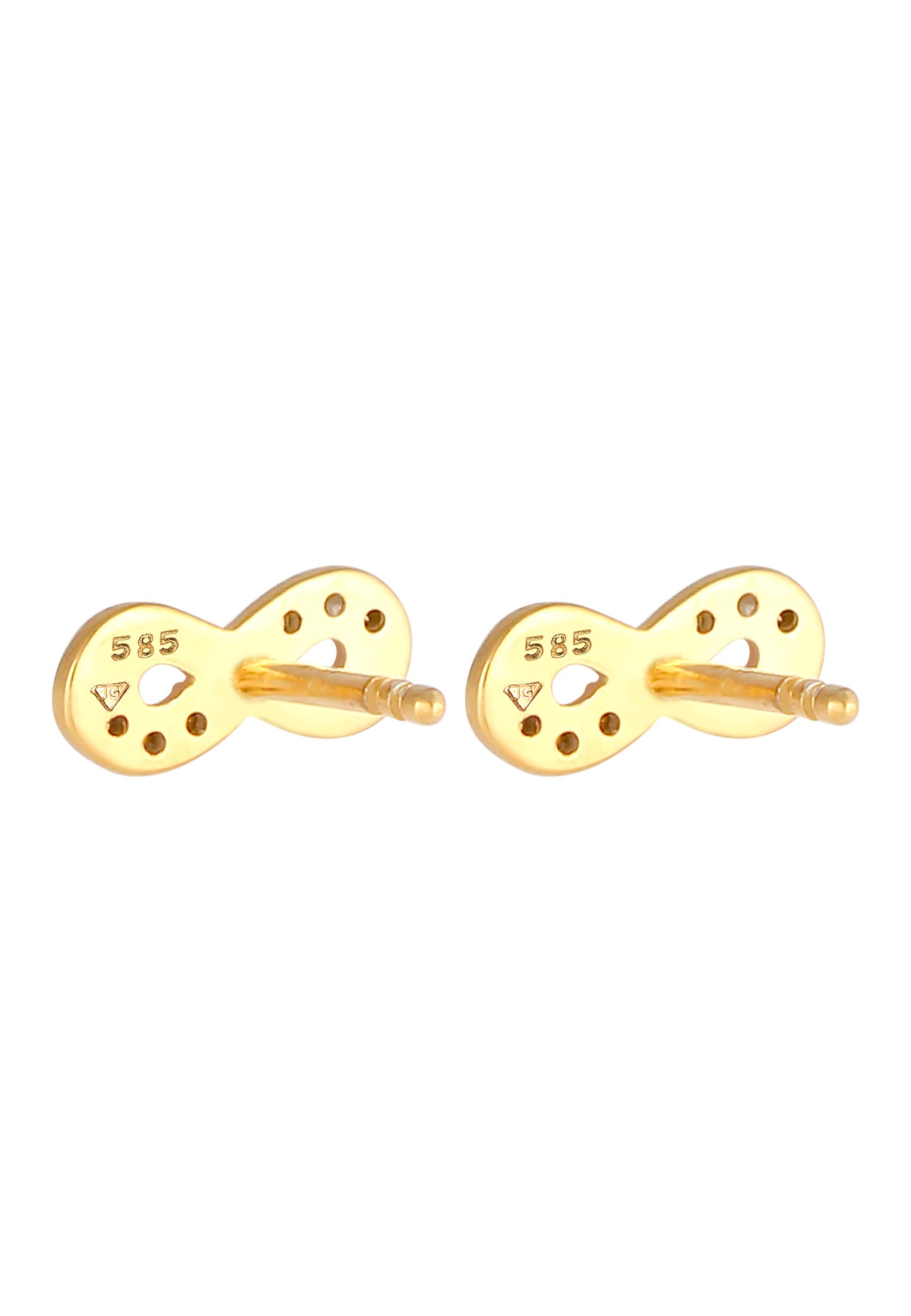 Elli DIAMONDS Paar Ohrstecker »Infinity Diamant (0.06 ct.) Liebe 585 Gelbgold«