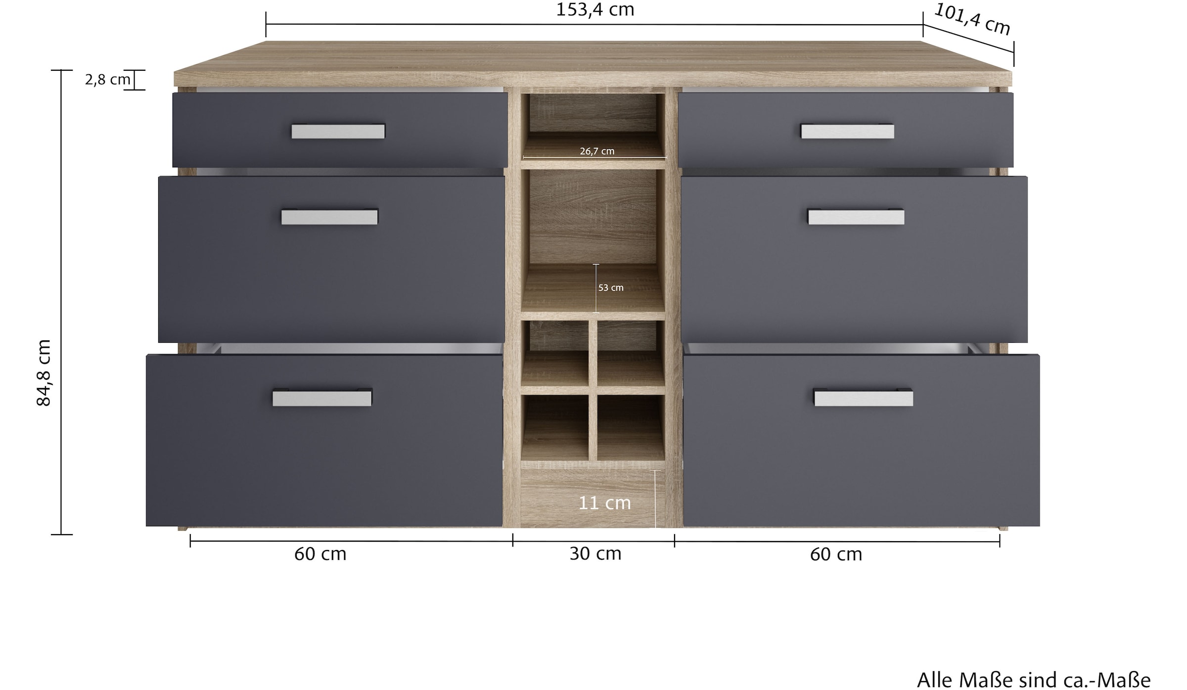 KOCHSTATION Kücheninsel »KS-Toronto«, Breite 153 cm, MDF-Fronten, Flaschenregal