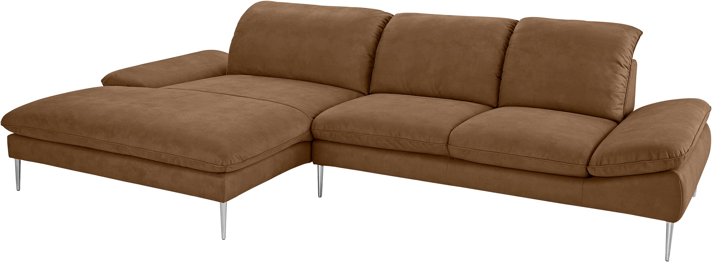 W.SCHILLIG Ecksofa »enjoy&MORE, Designsofa, bequem, zeitlos und elegant, L-Form«, mit Sitztiefenverstellung, Füße Chrom glänzend, Breite 340 cm