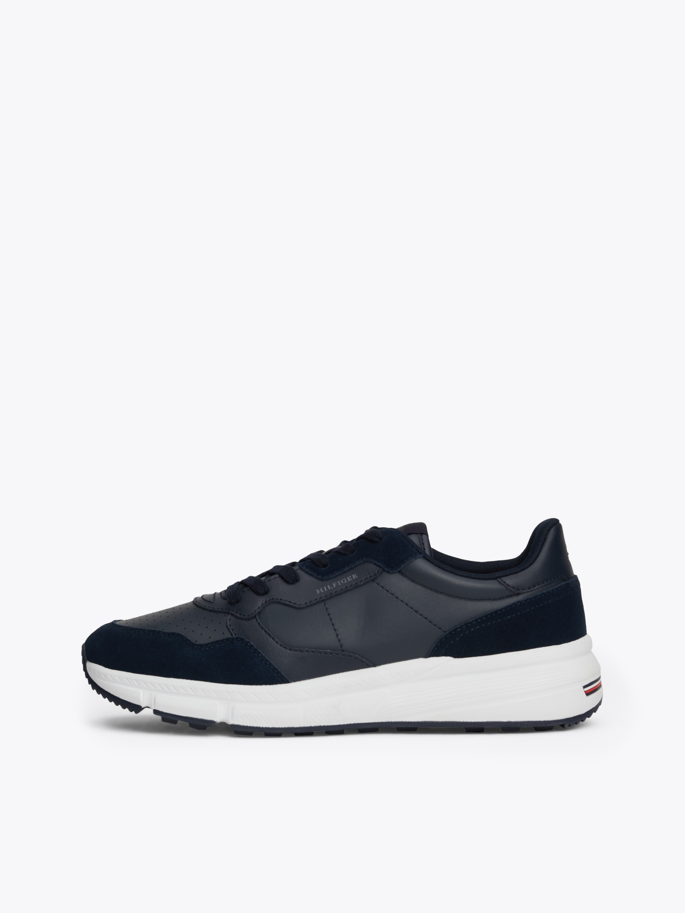 Tommy Hilfiger Keilsneaker »FASTON LTH MIX«, Freizeitschuh, Schnürschuh, Halbschuh mit gepolstertem Schaftrand
