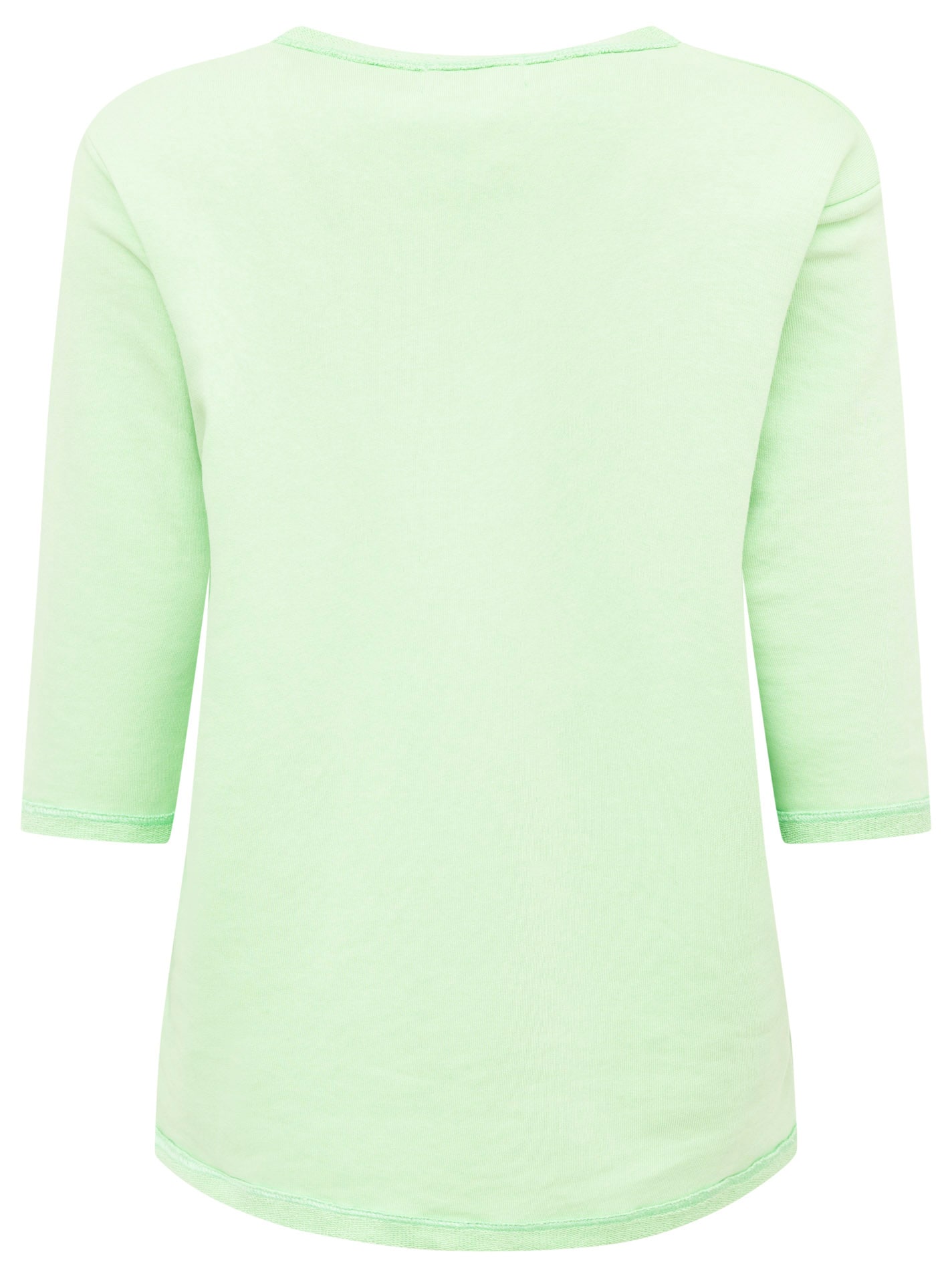 Zwillingsherz 3/4-Arm-Shirt »"Moin"« mit Moin Stickerei und Anker, ausgefranste Kanten