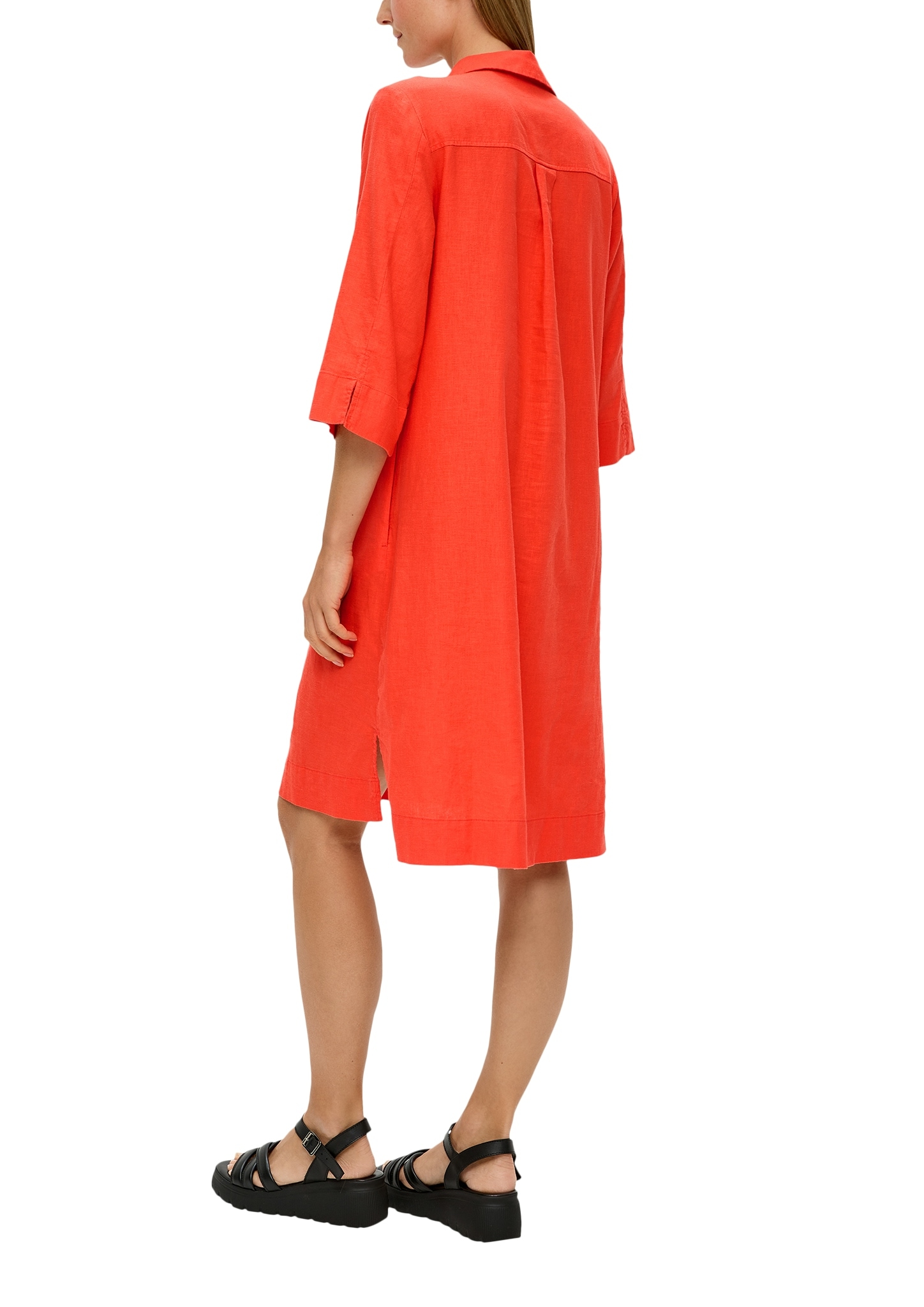 s.Oliver Midikleid, mit 3/4 Ärmeln und V-Ausschnitt