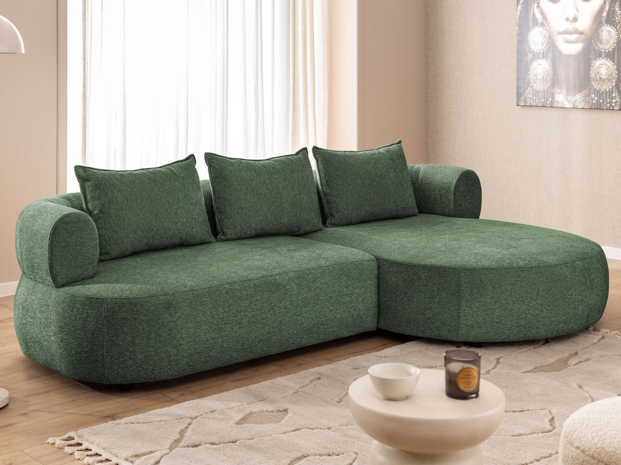 Home affaire Ecksofa »LUSSAC L-Form Design-Sofa mit Zierkissen, Maße B/T/H: günstig online kaufen
