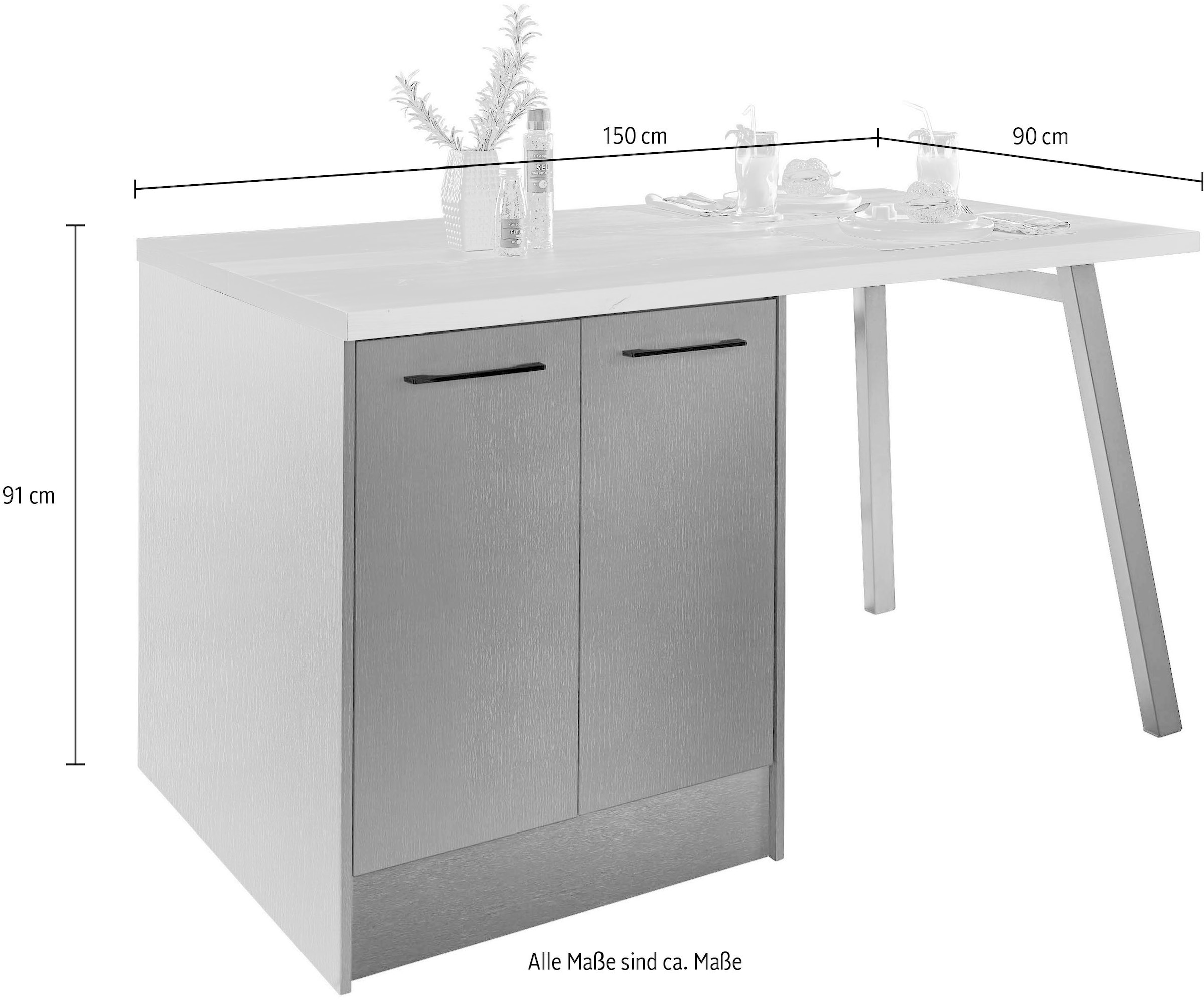 BASIC by Balculina Kücheninsel »Turin«, Breite 150cm