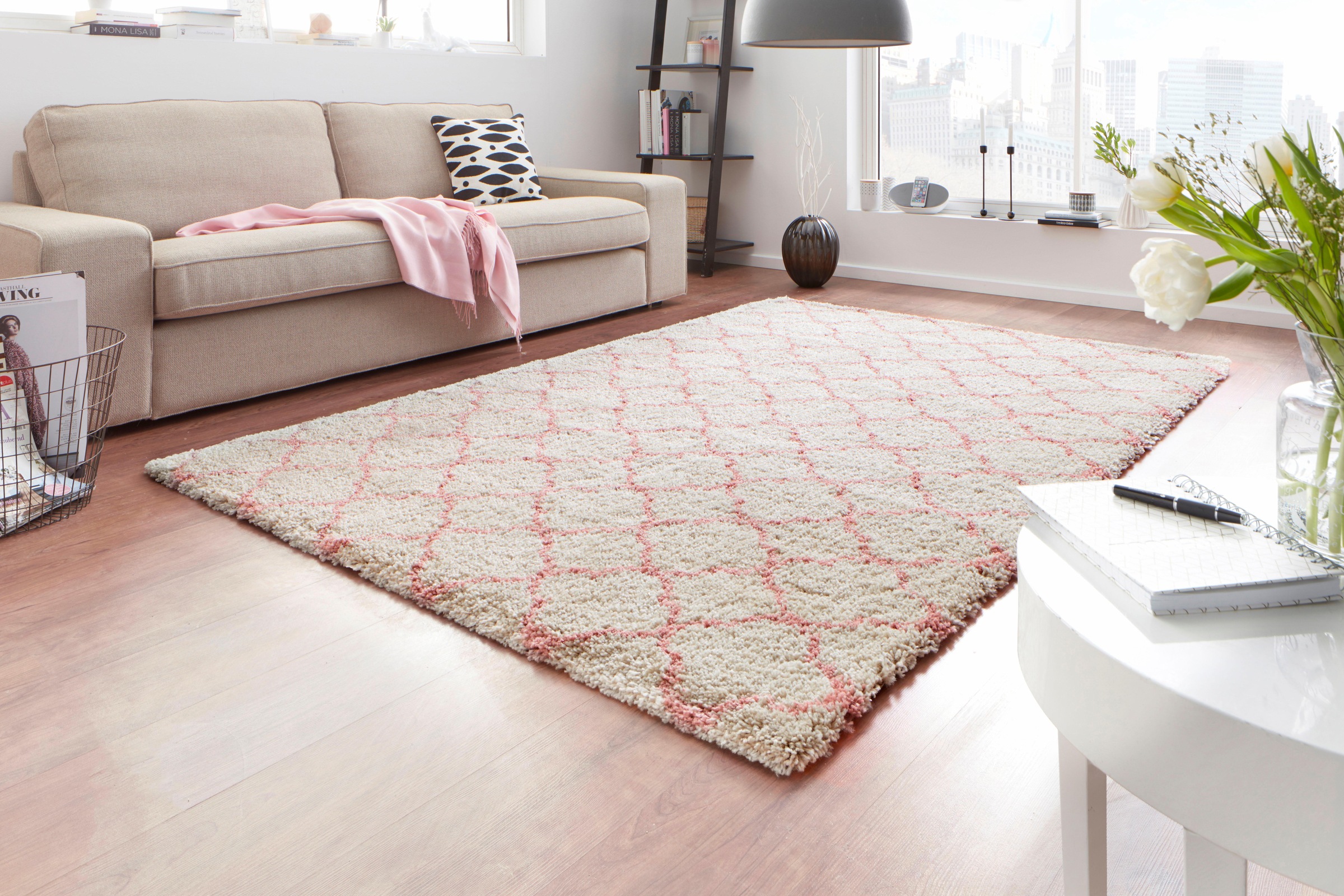 HANSE Home Hochflor-Teppich »Luna«, rechteckig, 35 mm Höhe, Geometrisches Muster, Allover Design, Robust, Pflegeleicht