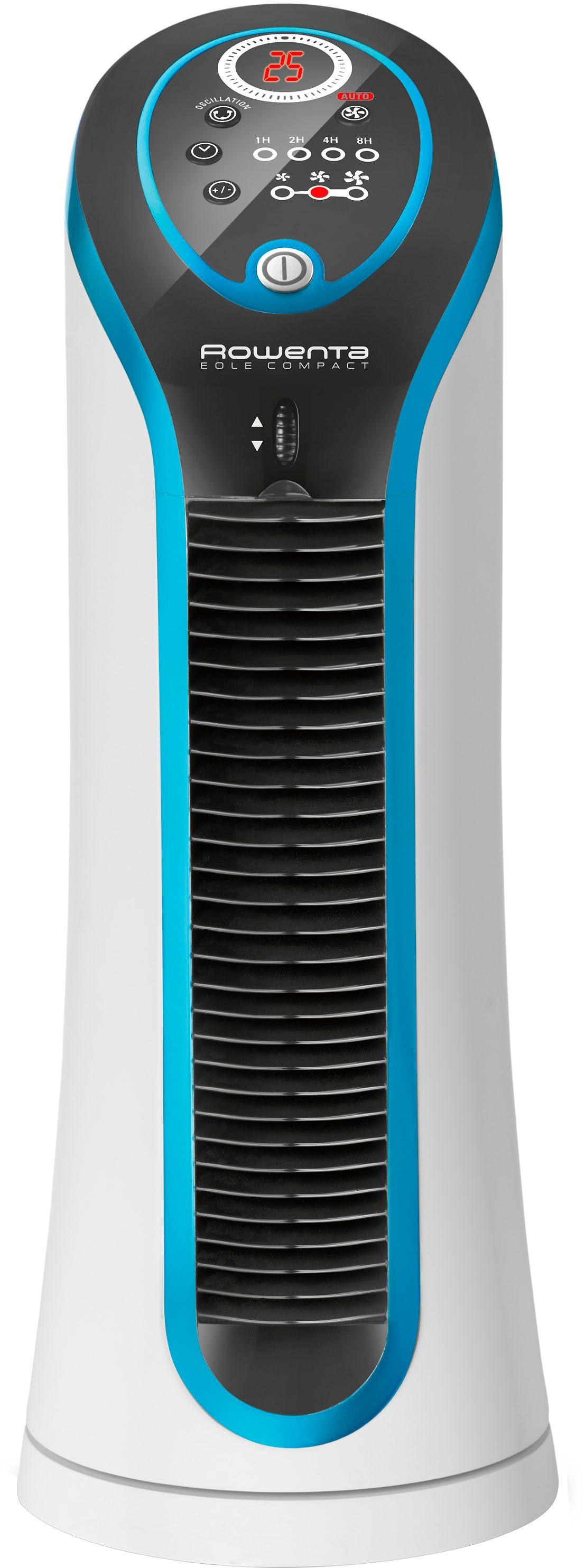 Rowenta Tischturmventilator »Eole Compact, leise mit nur 45 dB(A), transportierbar, Timer,«, 3 Geschwindigkeiten, Eco-Abschaltautomatik, weiß/schwarz, VU6210F0