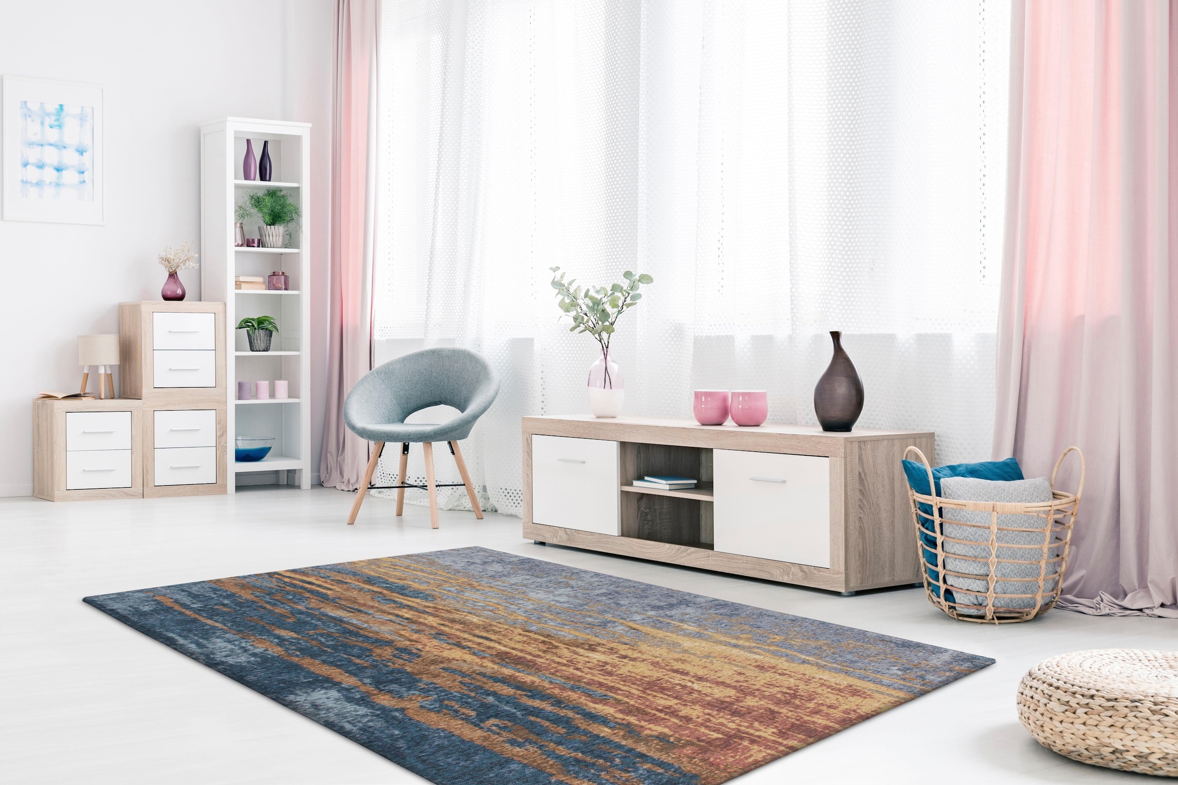 calo-deluxe Teppich »Ophir 305«, rechteckig, 8 mm Höhe, Kurzflor, Wohnzimmer