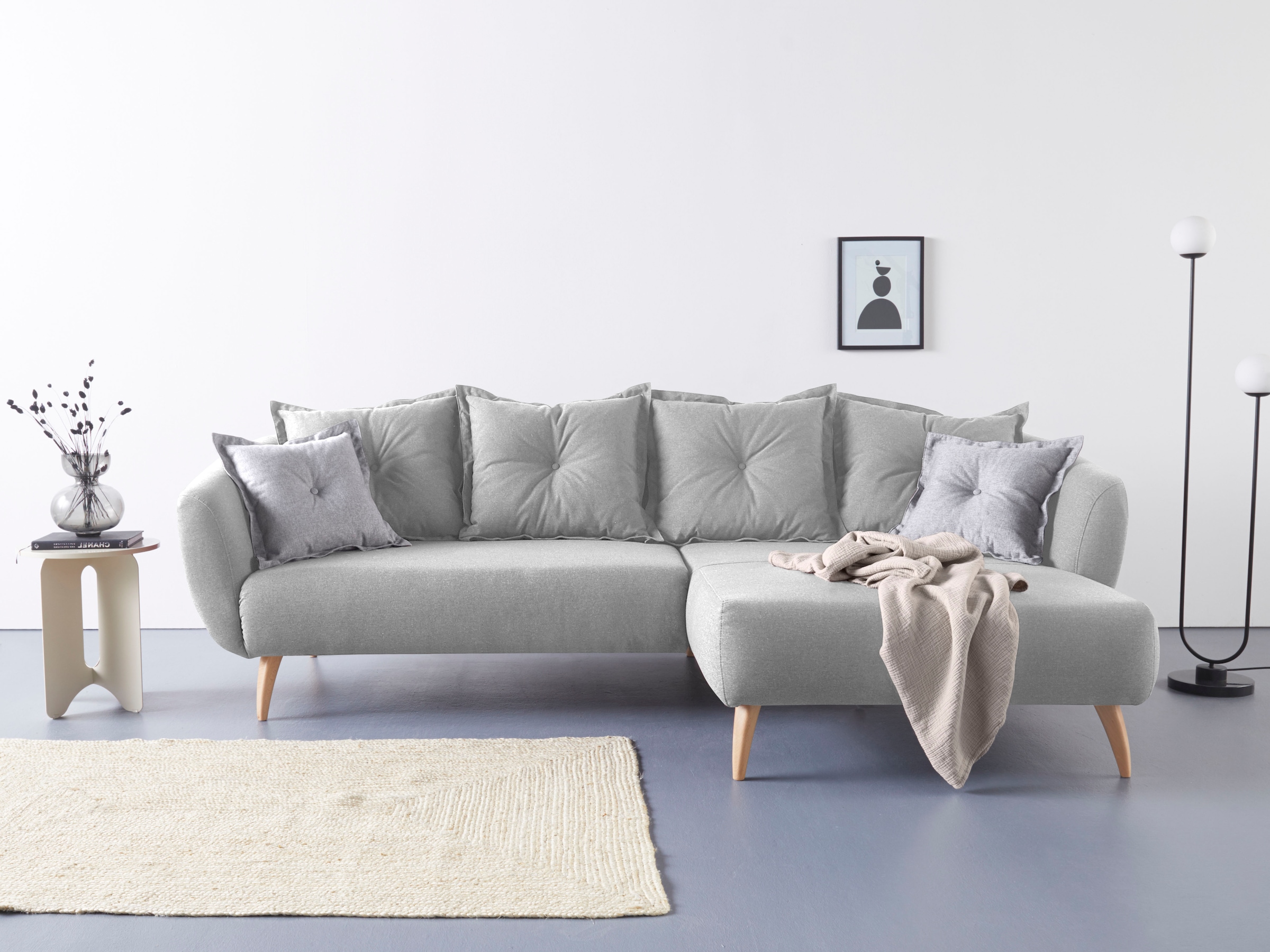 Home affaire Ecksofa »Baggio formschöne Polsterecke, bequem, Breite 277cm, günstig online kaufen