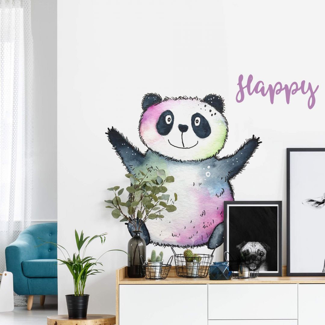 Wall-Art Wandtattoo »Lebensfreude (1 Happy bestellen St.) Panda«, - Rechnung auf