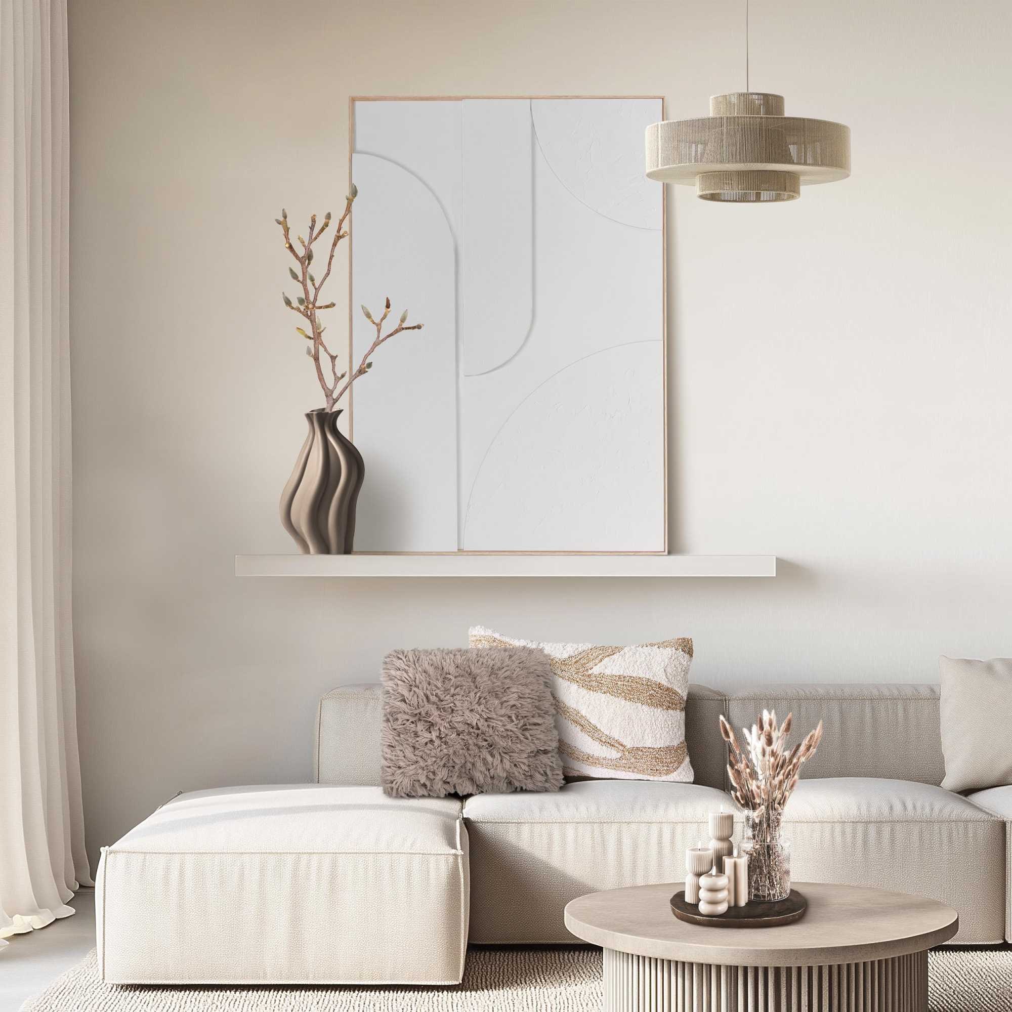 Reinders! Wandbild »Saturn« Wohnzimmer - Weiß - MDF - Abstrakt - 70x100 cm günstig online kaufen