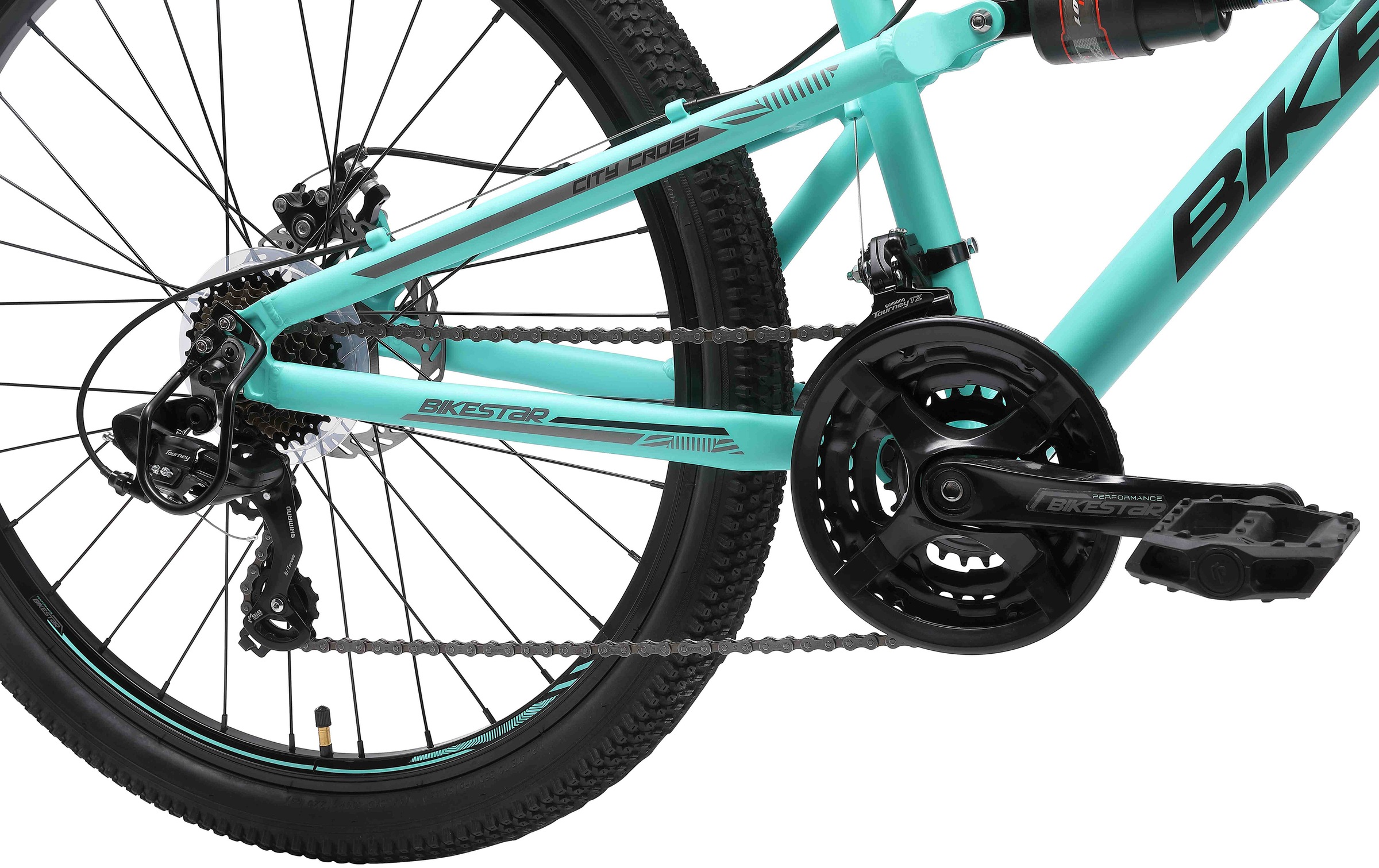 Bikestar Mountainbike 21 Gang Shimano RD-TY300 Schaltwerk Kettenschaltung für Damen und Herren, Kettenschaltung