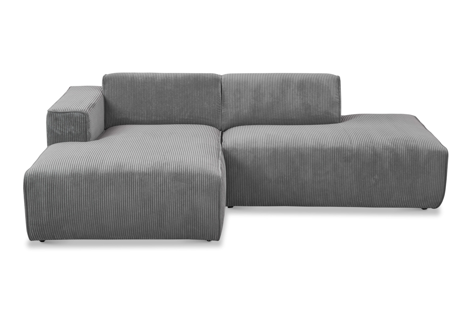 andas Ecksofa »Noord mit Kedernaht, Breite 227 cm«, Cord, Struktur, Webstoff, mit Wellenunterfederung, Massivholzrahmen
