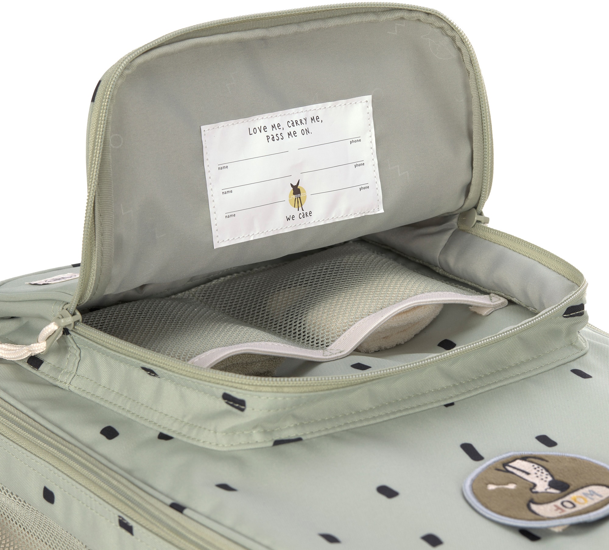 LÄSSIG Kinderkoffer »Happy Prints, Trolley, Light Olive«, 2 Rollen