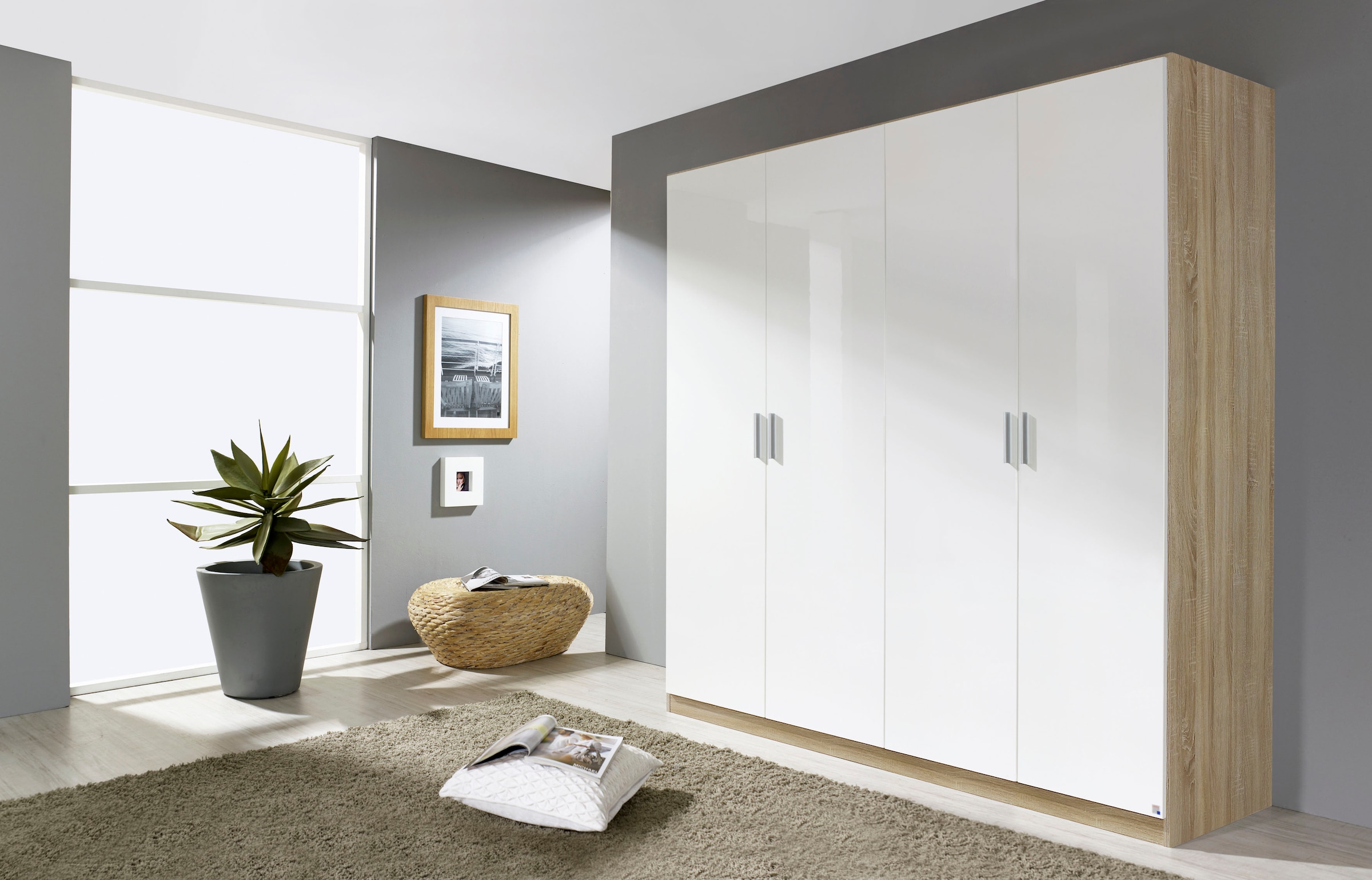 rauch Drehtürenschrank »Kleiderschrank Schrank Garderobe Schlafzimmerschrank CELLE«, in 4 Breiten und 2 Höhen, optional mit Schubkästen MADE IN GERMANY
