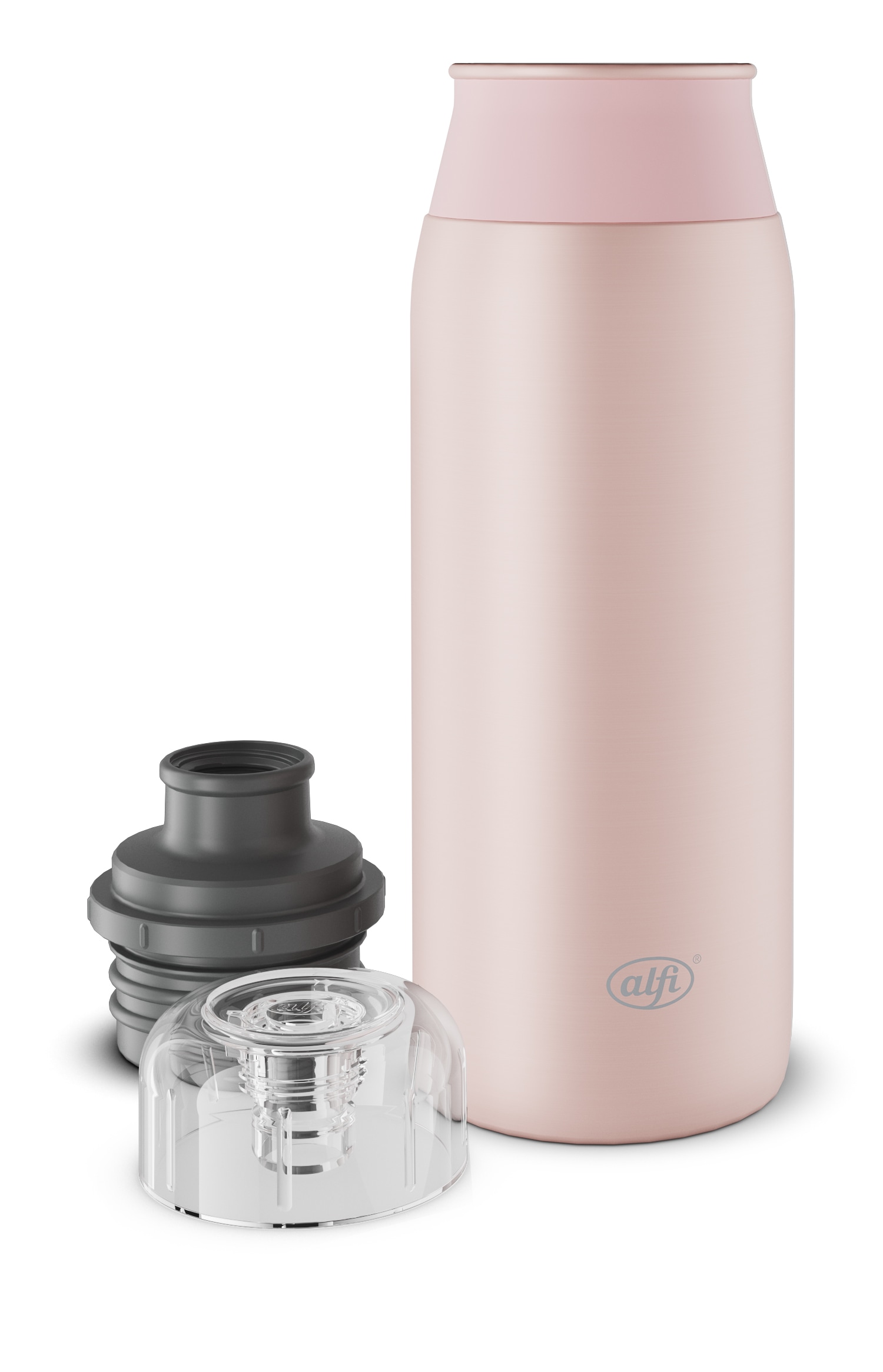 Alfi Trinkflasche »ELEMENT BOTTLE,  Edelstahlkörper, spülmaschinenfest« 0,6l, Free-Flow Trinksystem mit intuitivem Schraubverschluss