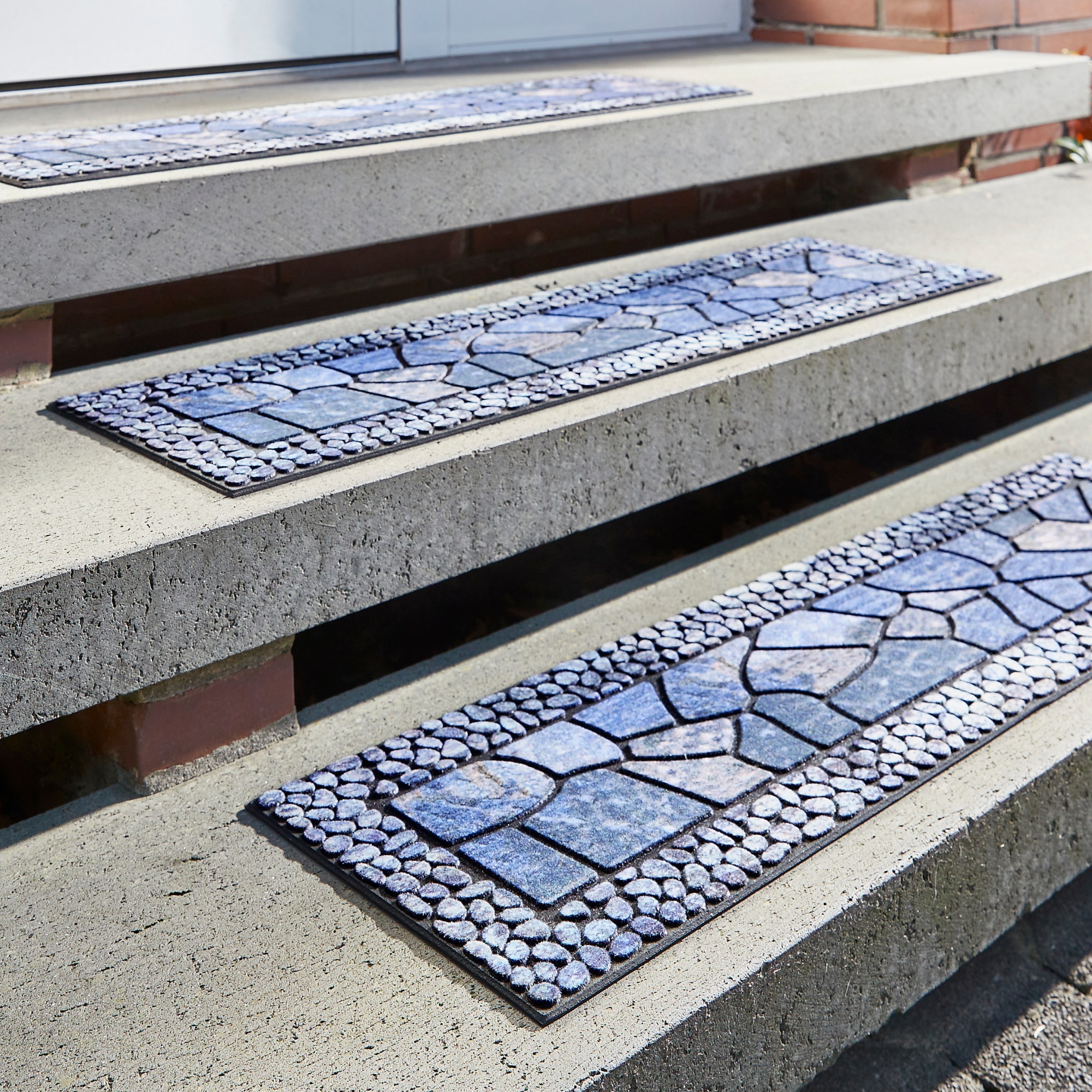 Andiamo Stufenmatte »Outdoor, 2er Set« rechteckig 6 mm Höhe Outdoor-Stufenmatten, Stein Motiv, Gartenbereich, Außenbereich