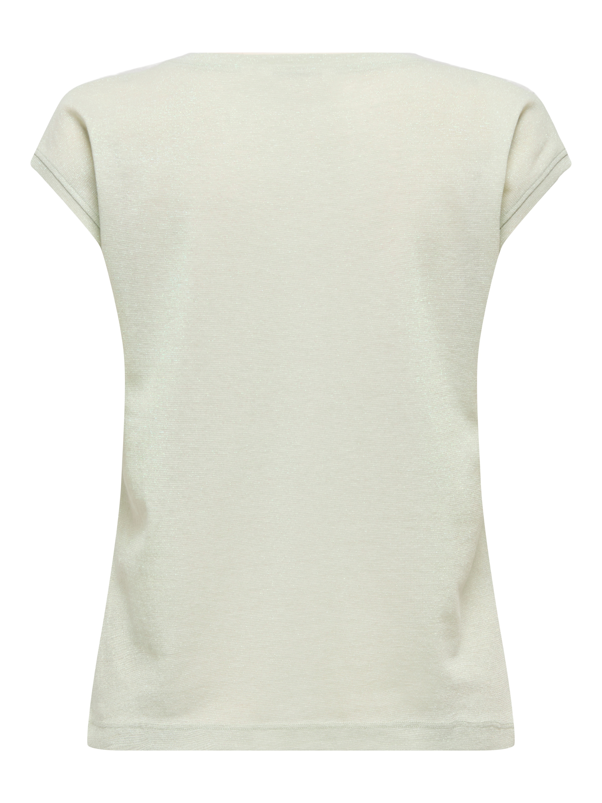 ONLY Kurzarmshirt »ONLSILVERY S/S V NECK LUREX TOP JRS NOOS« Materialmix mit Glitzer, loose fit, Rundhals