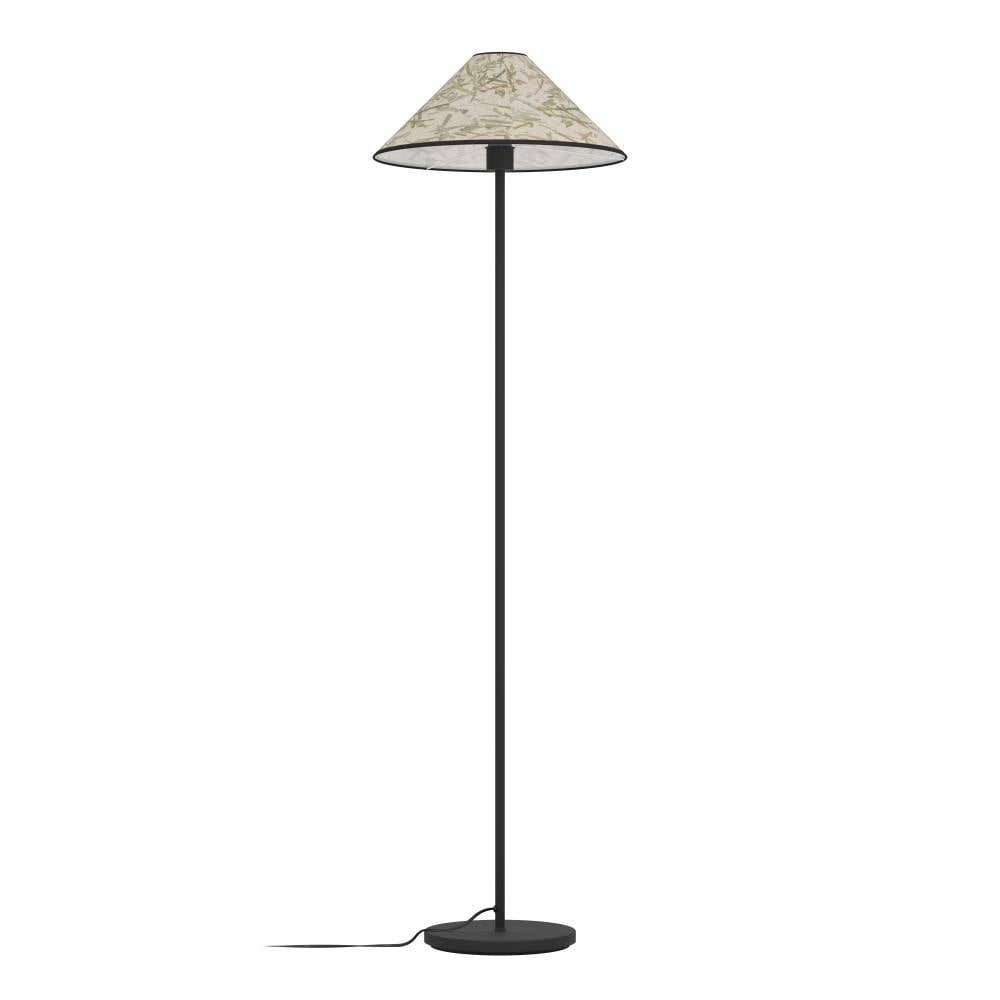 EGLO Stehlampe »OXPARK«, 1 flammig, Leuchtmittel E27 | ohne Leuchtmittel, Standleuchte, Stehleuchte, Textil mit Bambus-Blättern, Wohnzimmer