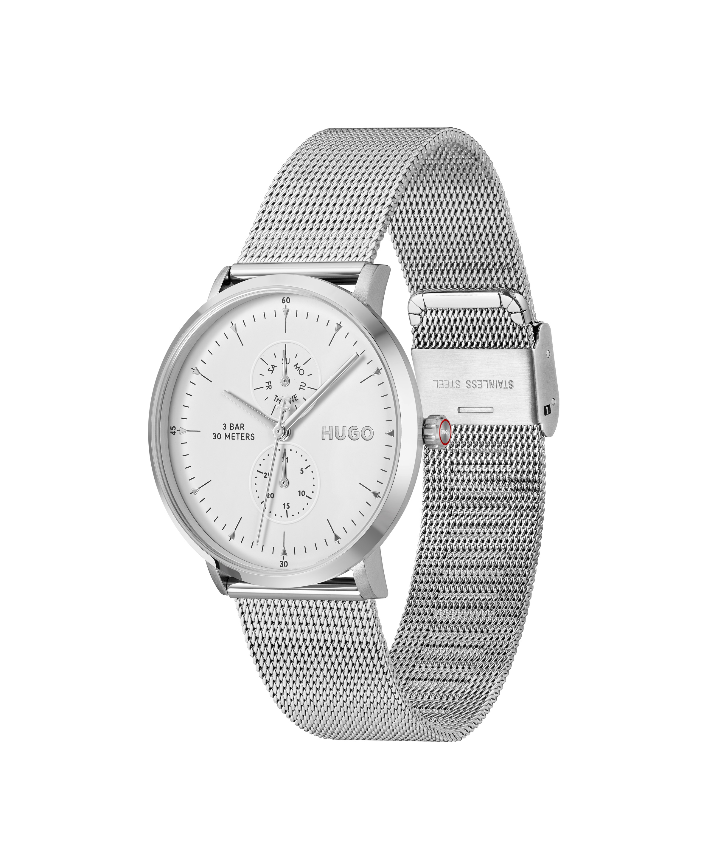 HUGO Multifunktionsuhr »#STYLE« Quarzuhr, Armbanduhr, Herrenuhr, Edelstahlarmband, analog