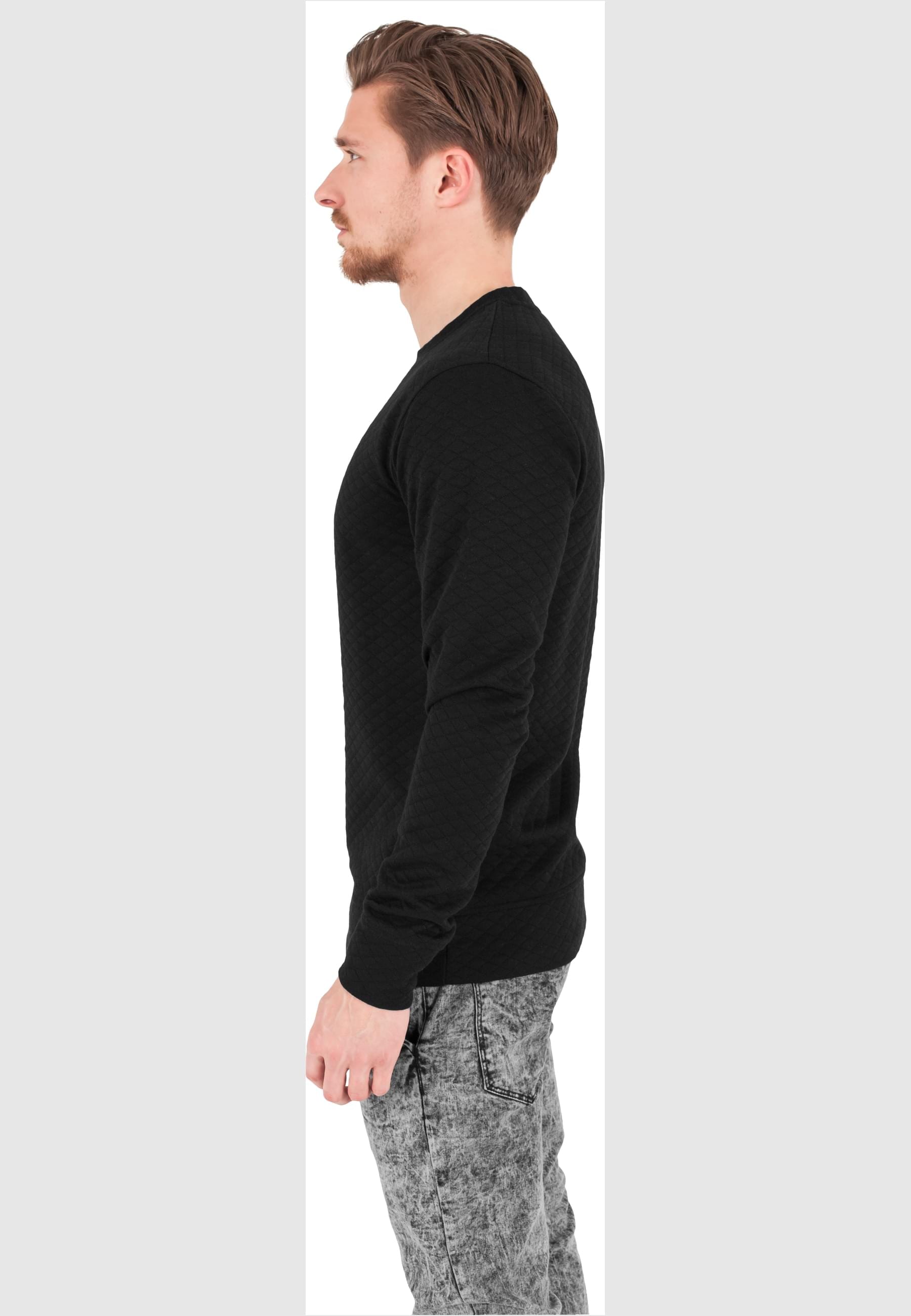 URBAN CLASSICS Rundhalspullover »Urban Classics Herren Diamond Quilt Crewneck« 1 Stk.