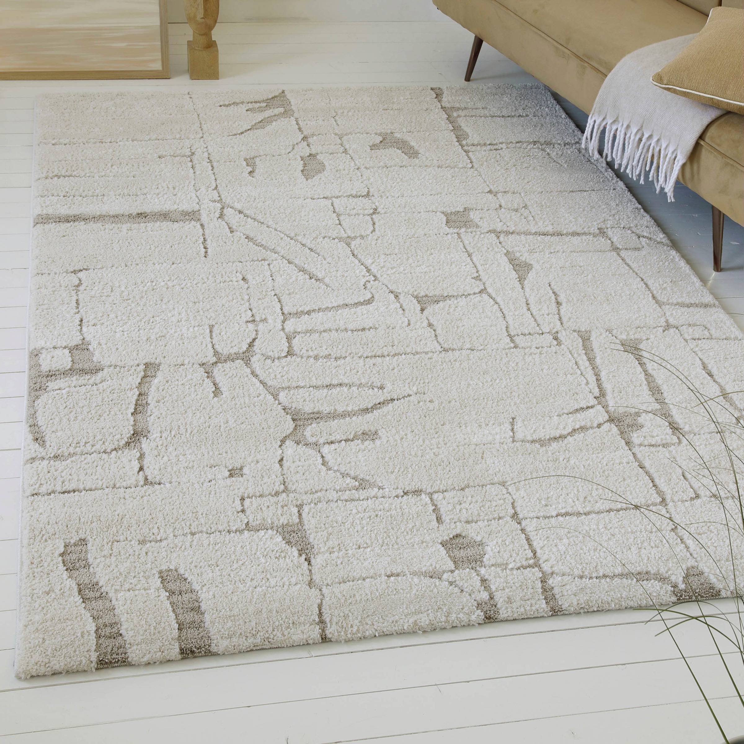 my home Teppich »Serin«, rechteckig, 18 mm Höhe, Kurzflor, Hoch Tief, moder günstig online kaufen