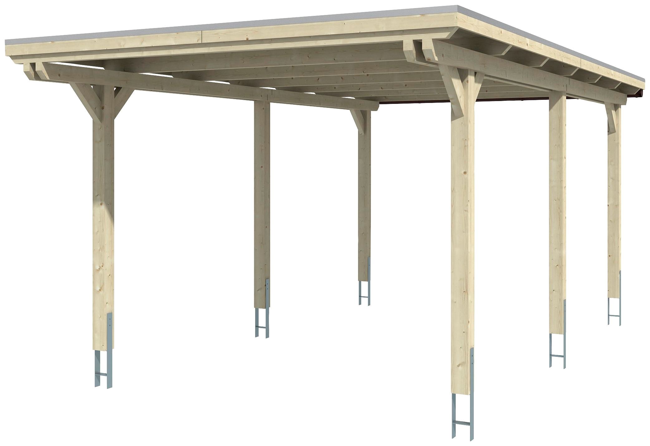 Skanholz Einzelcarport »Emsland«, Leimholz-Nordisches Fichtenholz, 291 cm, natur