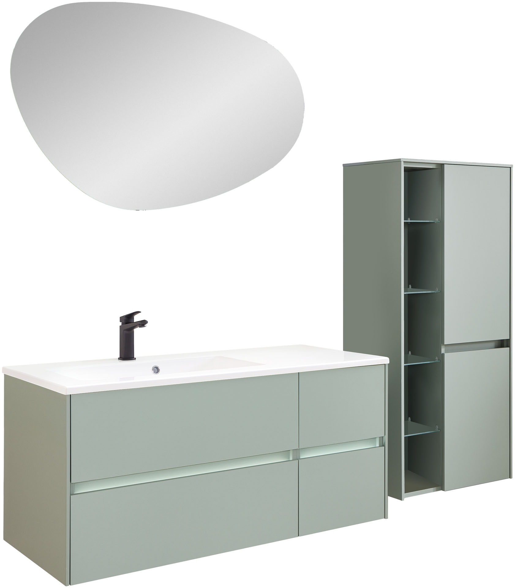 Saphir Badmöbel-Set »Badmöbel-Set Serie 6010 Solid-Surface-Waschtisch mit U günstig online kaufen