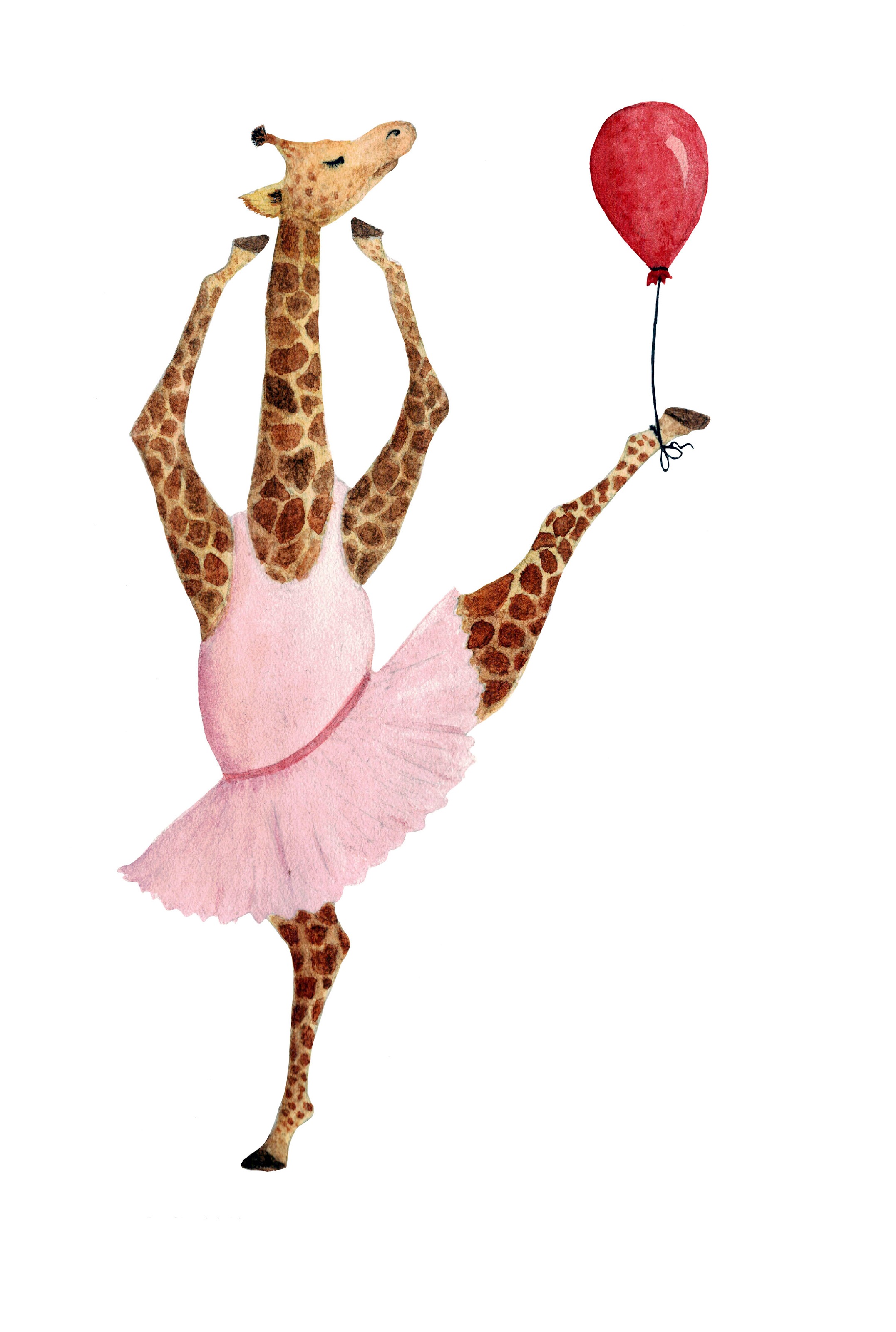 queence Leinwandbild »Ballerina Giraffe«, Luftballon-Giraffe-Giraffen-Giraf günstig online kaufen
