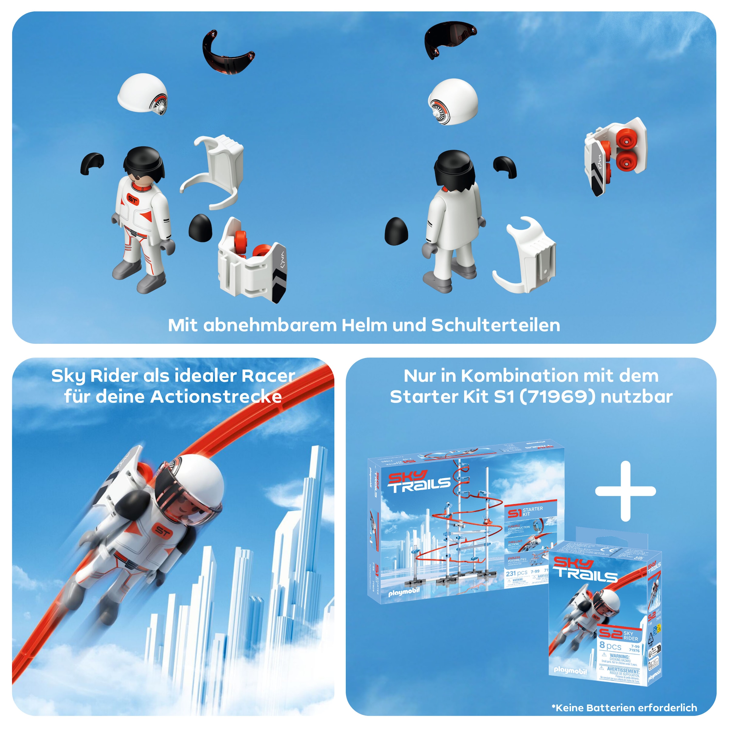 Playmobil® Konstruktions-Spielset »Sky Rider S 2 (71976), Sky Trails«, (8 St.), Made in Europe