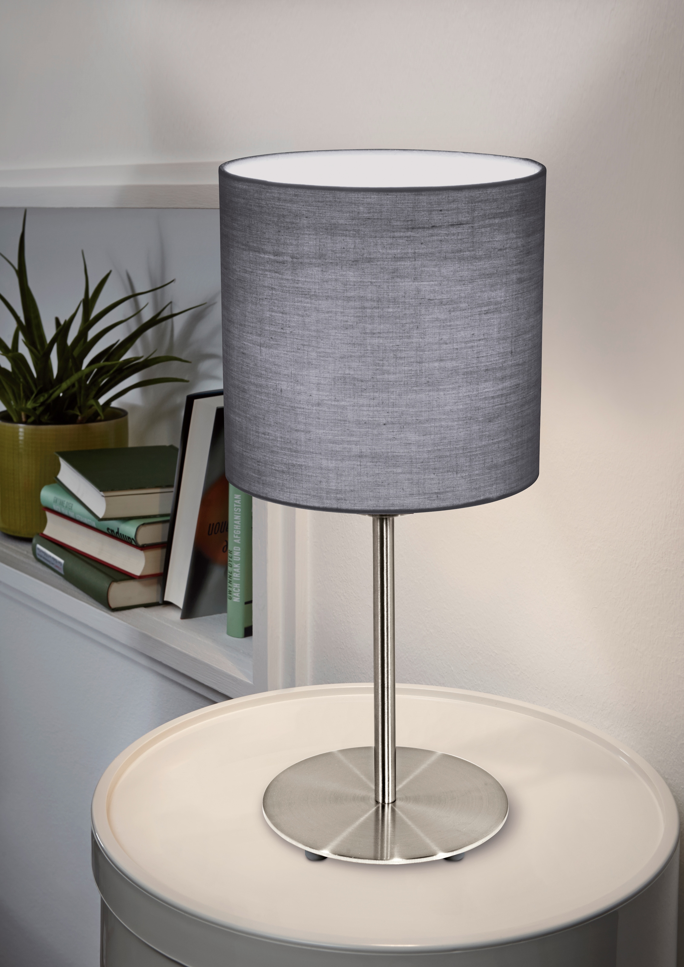 EGLO Tischleuchte »PASTERI«, 1 flammig, Leuchtmittel E27 | Leuchtmittel wechselbar-ohne Leuchtmittel, Tischleuchte, Nachttisch, H40 x Ø18 cm, nickel-matt, grau,
1X60W exkl.