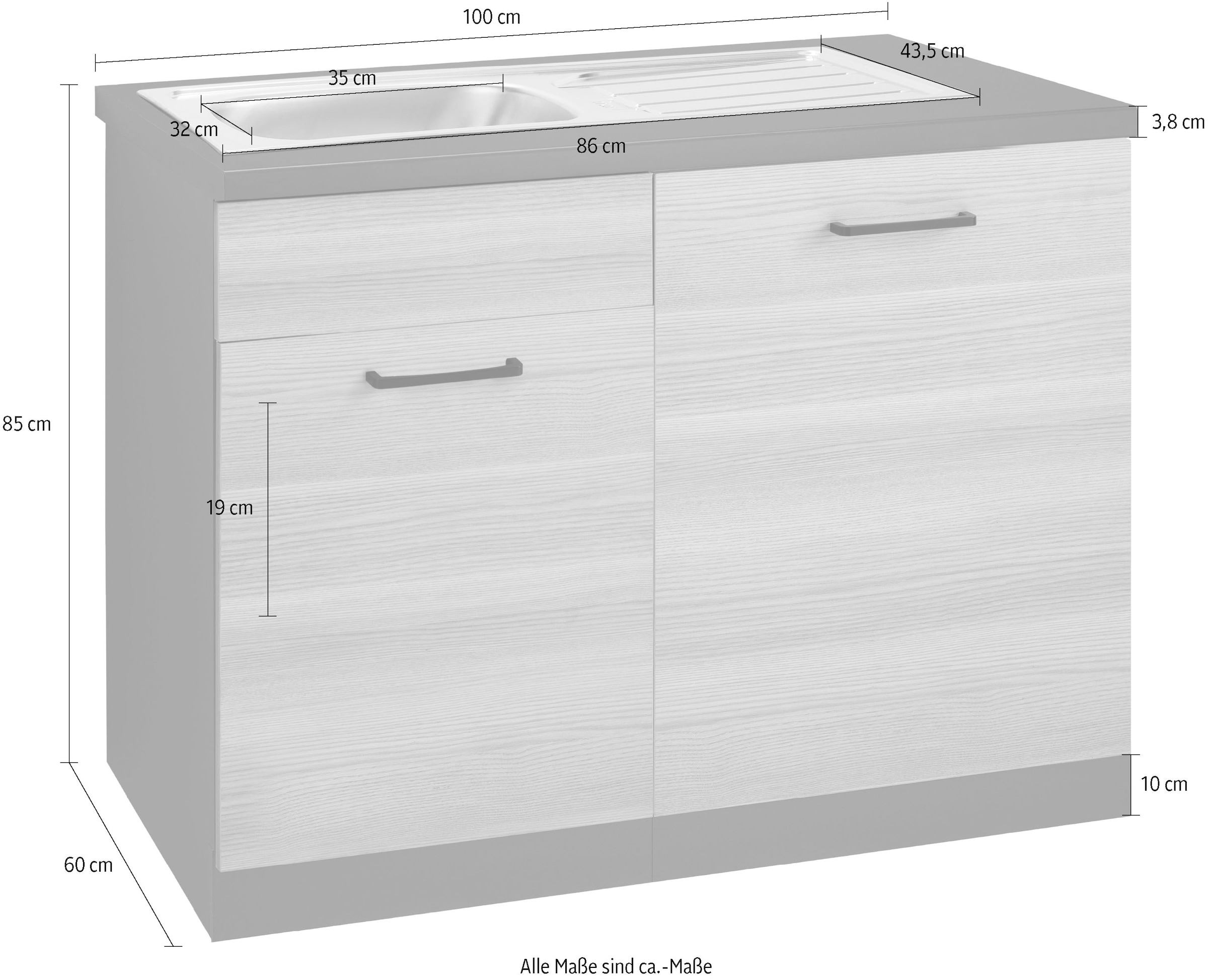 wiho Küchen Spülenschrank »Esbo«, 110 auf inkl. für Geschirrspüler Tür/Sockel breit, cm bestellen Rechnung