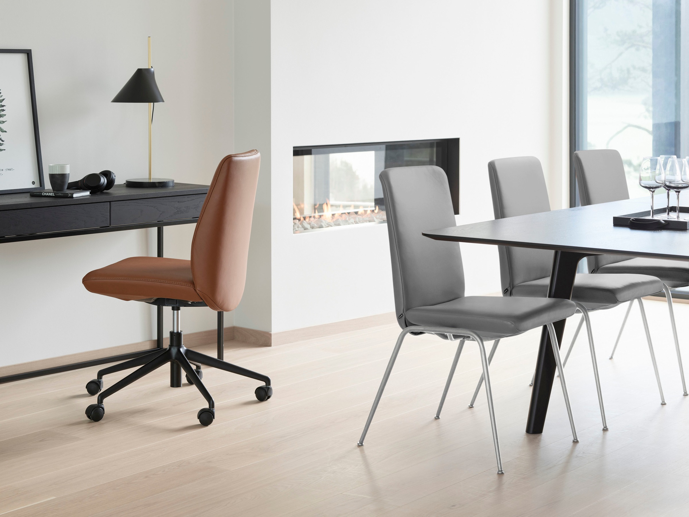 Stressless® Polsterstuhl »Laurel«, Leder BATICK, Low Back, Größe L, mit Beinen aus Stahl in Chrom matt