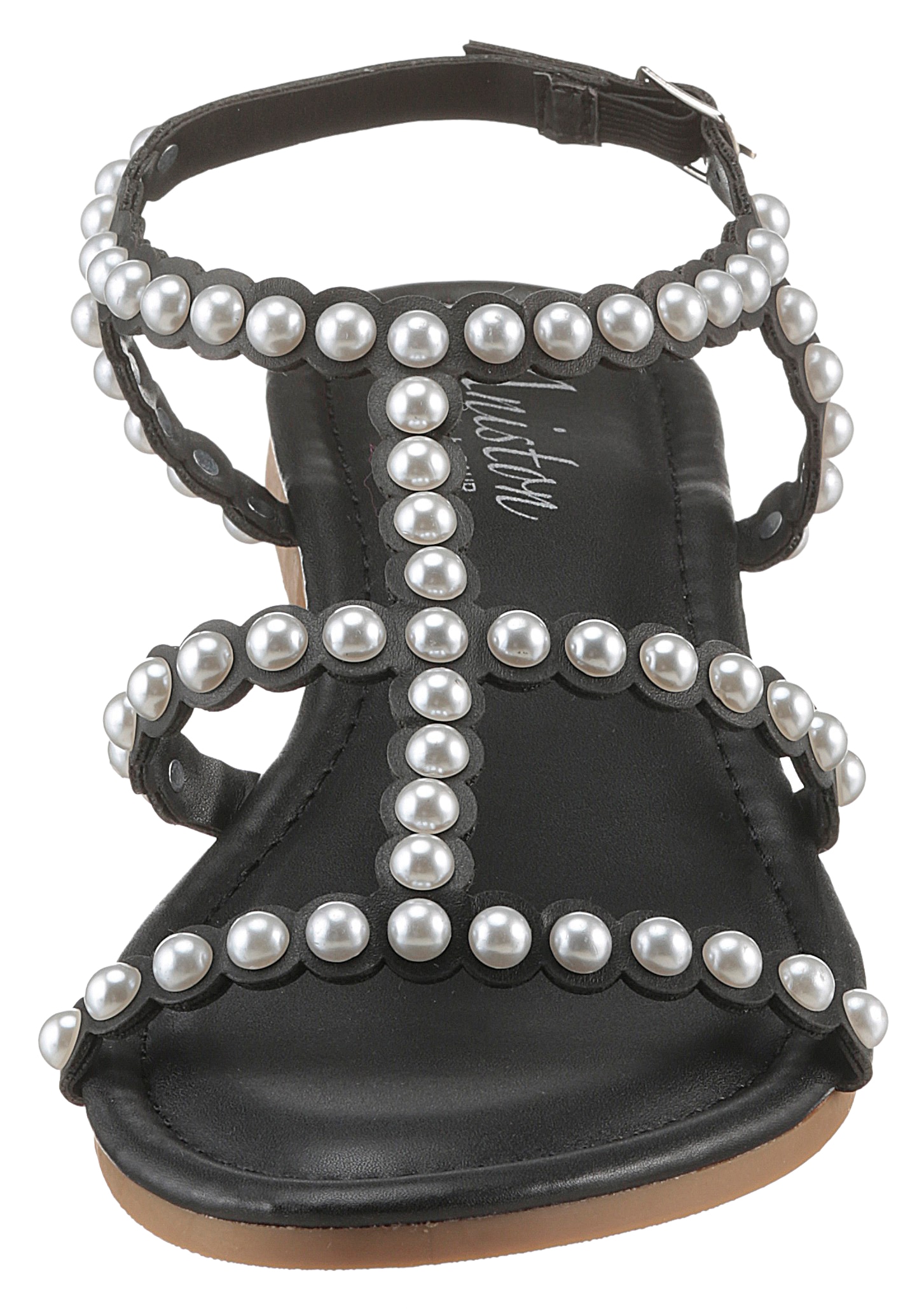 Aniston SHOES Riemchensandale, Sommerschuh, Sandale, Blockabsatz, Zierperlen - NEUE KOLLEKTION