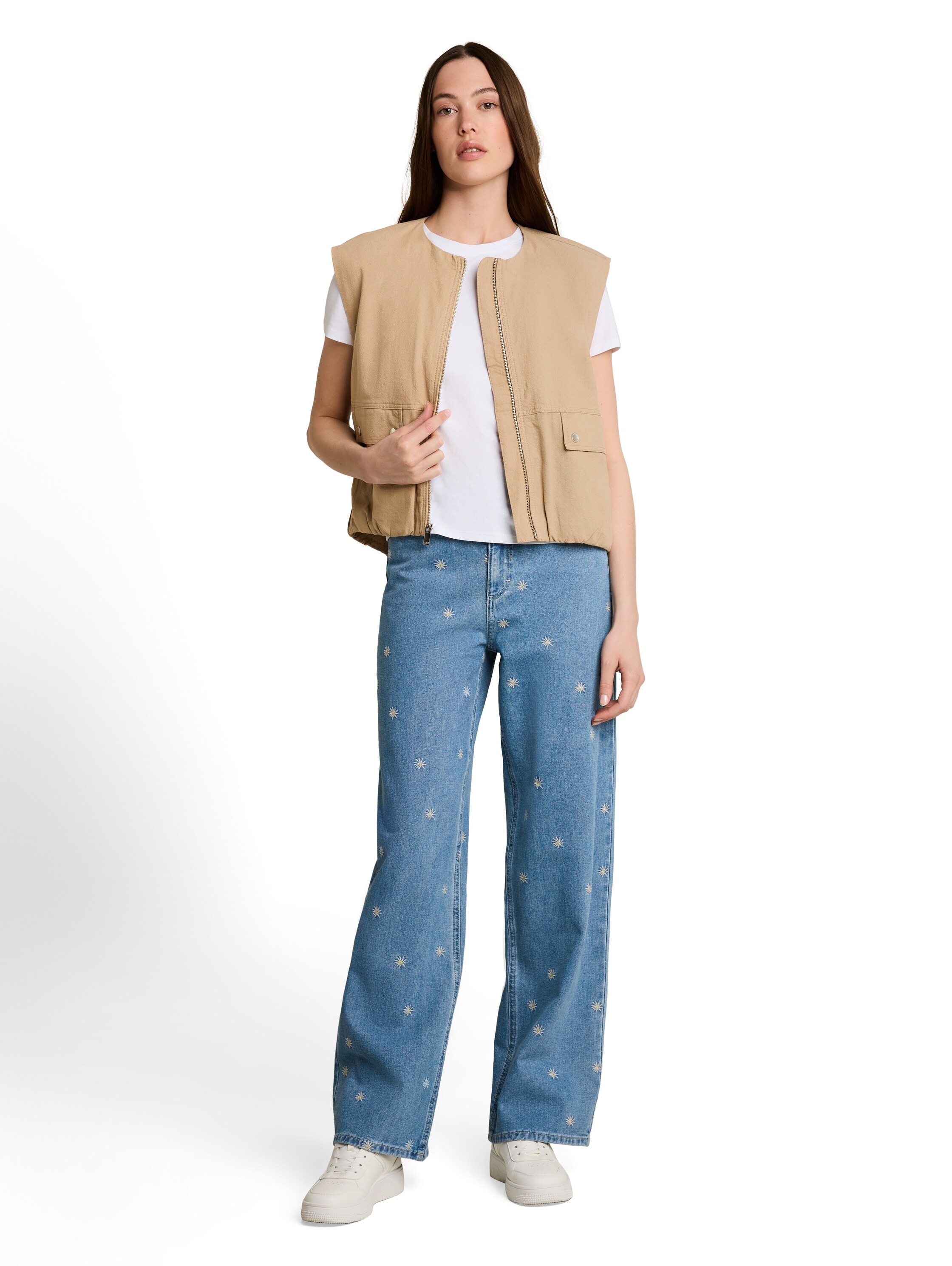 TOM TAILOR Denim Kurzweste mit Reißverschluss