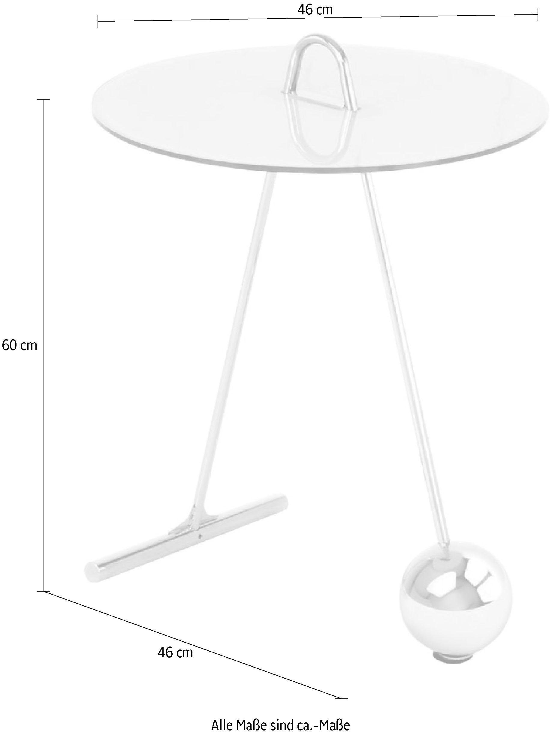 Kayoom Beistelltisch »Pendulum 525, mit runder Tischplatte«, (1 St.), Marmoroptik, Gestell im Pendel-Design, praktisch tragbar